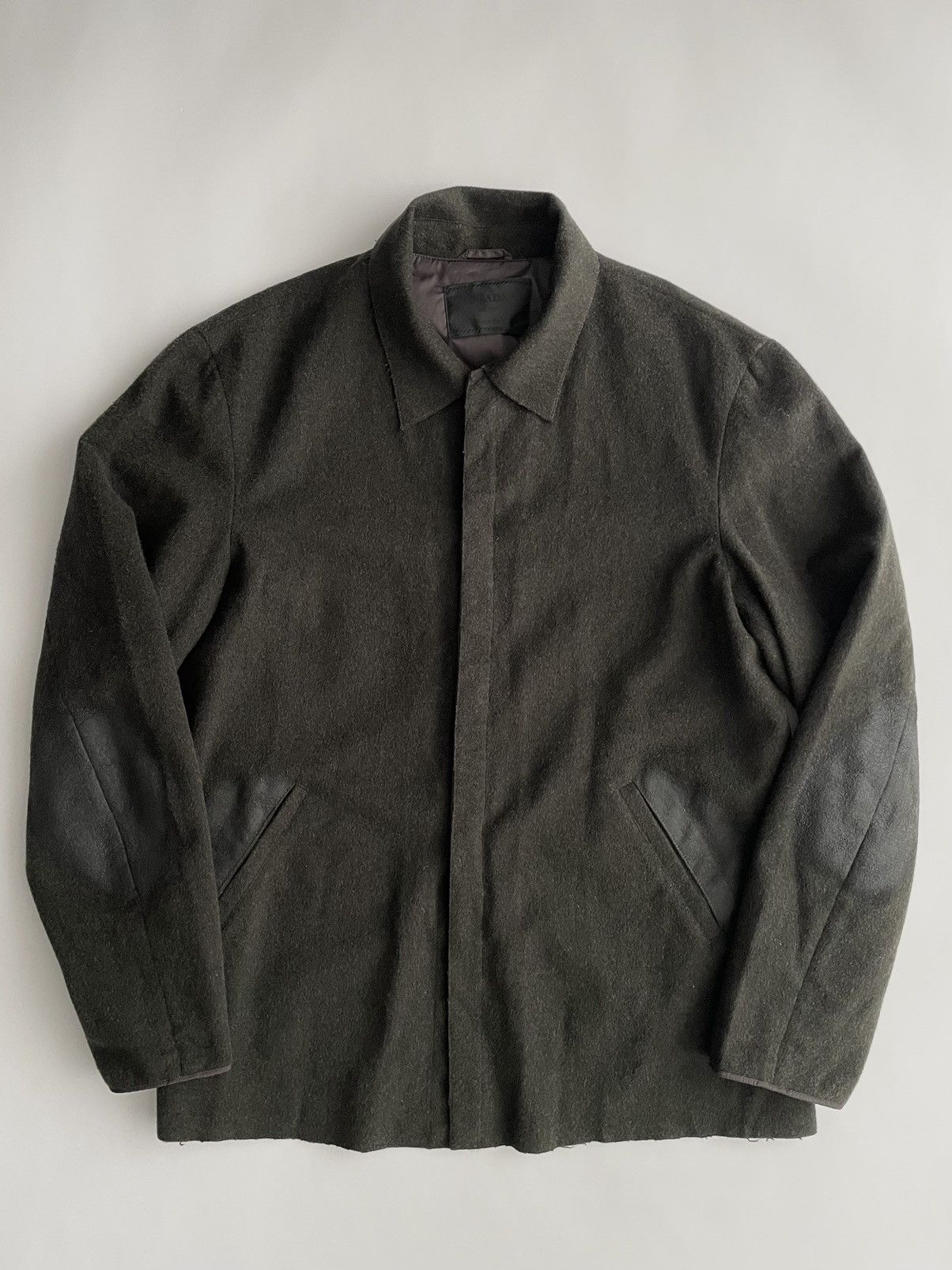 Prada Prada FW04 Waxed Elbow Wool Coat Size US XL / EU 56 / 4 - 1 Thumbnail