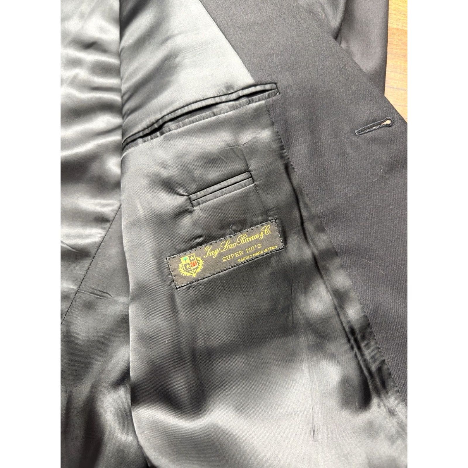 Hugo Boss HUGO BOSS Coat Mens 44 Black Men Loro Piana Blazer Super 110s Wool Sport Size 44R Size 44R - 5 Thumbnail