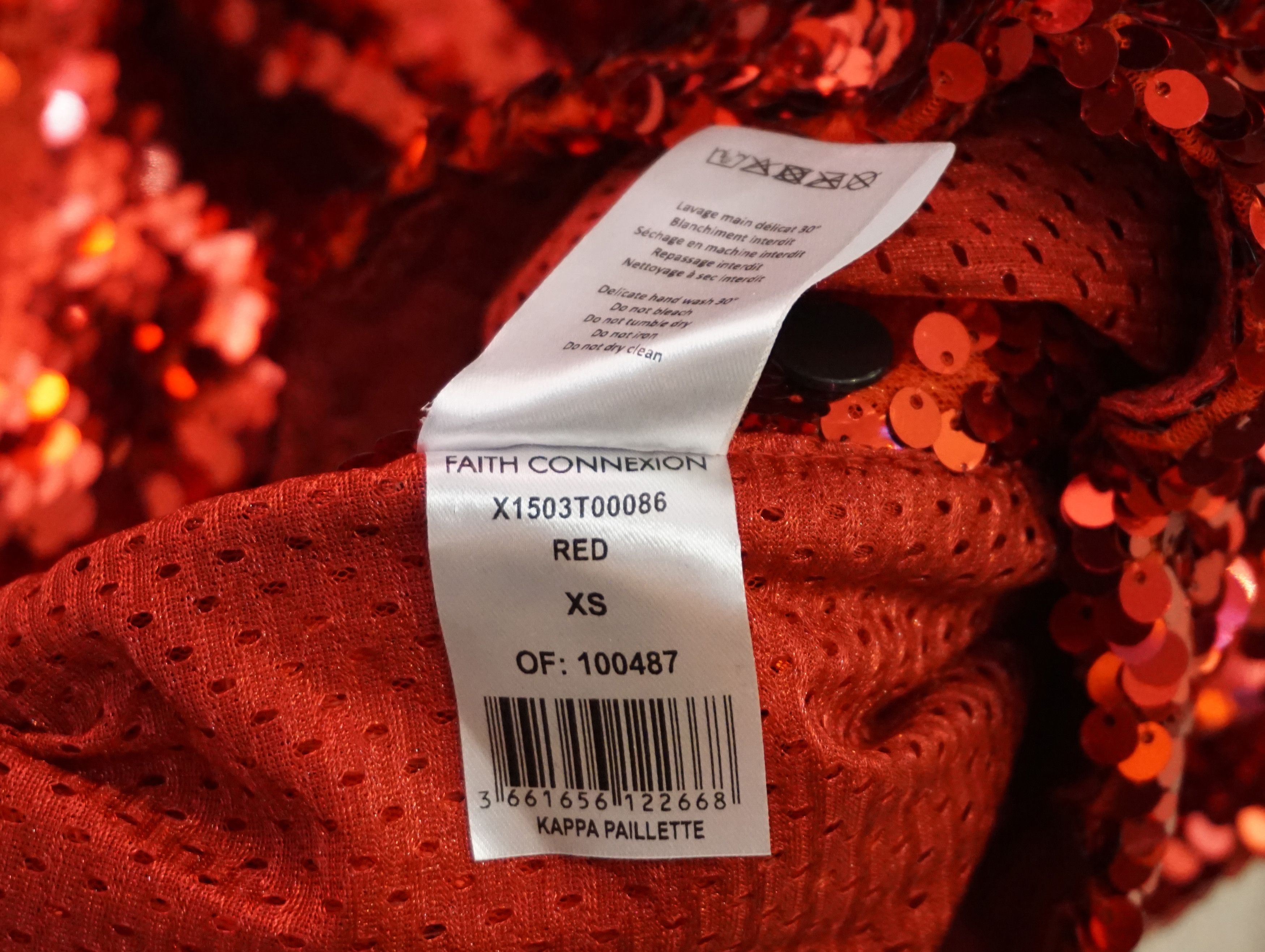 Faith Connexion Kappa x Faith Connexion Red Sequin Pants Size US 26 / EU 42 - 6 Thumbnail