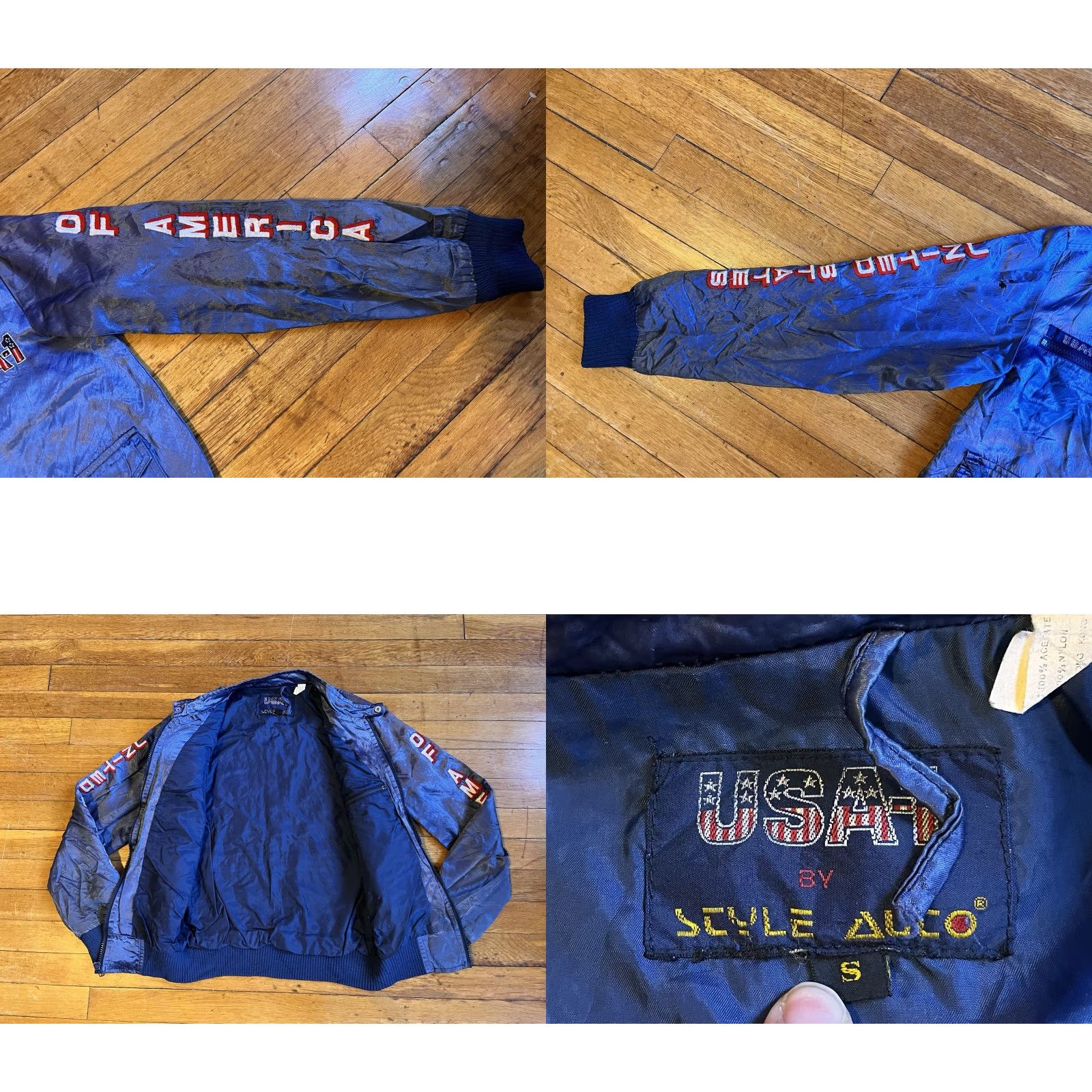Vintage VINTAGE Style Auto USA-1 Bomber Jacket Shirt Blue Mens Small 80s Logo Back Casual Size US S / EU 44-46 / 1 - 8 Thumbnail