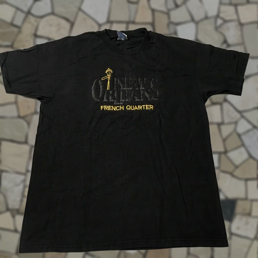 Hanes New Orleans French Quarter T Shirt Mens Embroidered Gold Hanes Cotton Graphic Tee XL Black Size US L / EU 52-54 / 3 - 1 Thumbnail