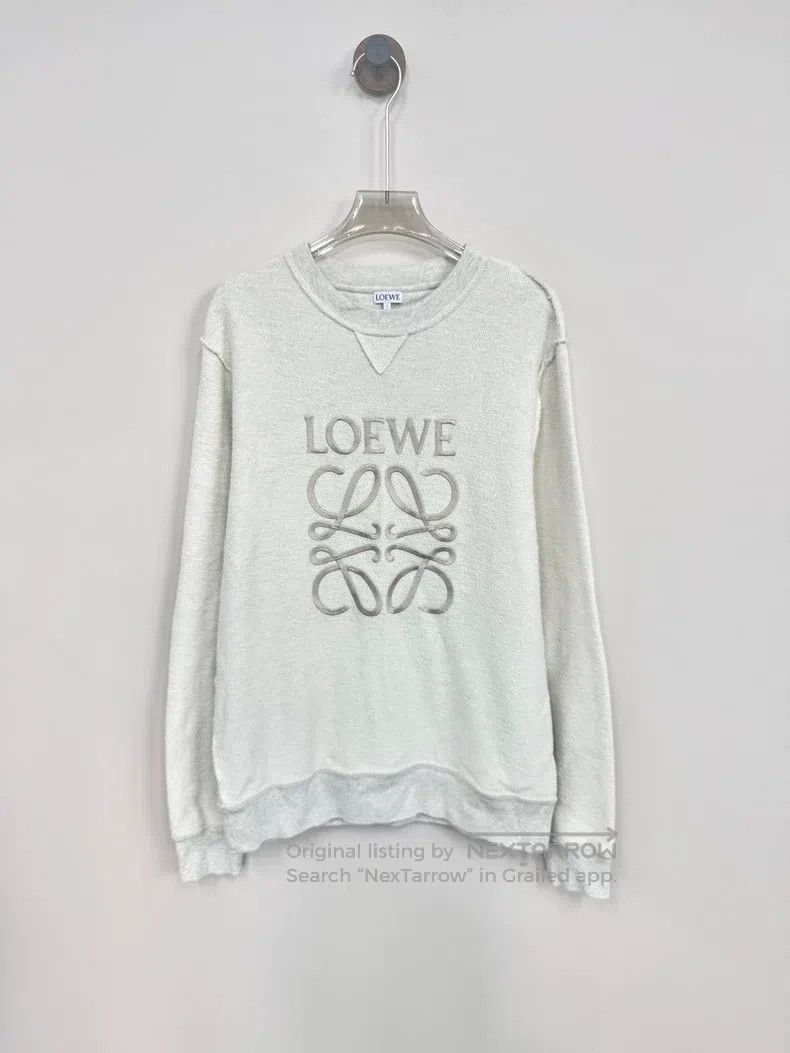 Loewe Loewe Gray Embroidered Logo Round Neck Sweatshirt Size US M / EU 48-50 / 2 - 1 Thumbnail
