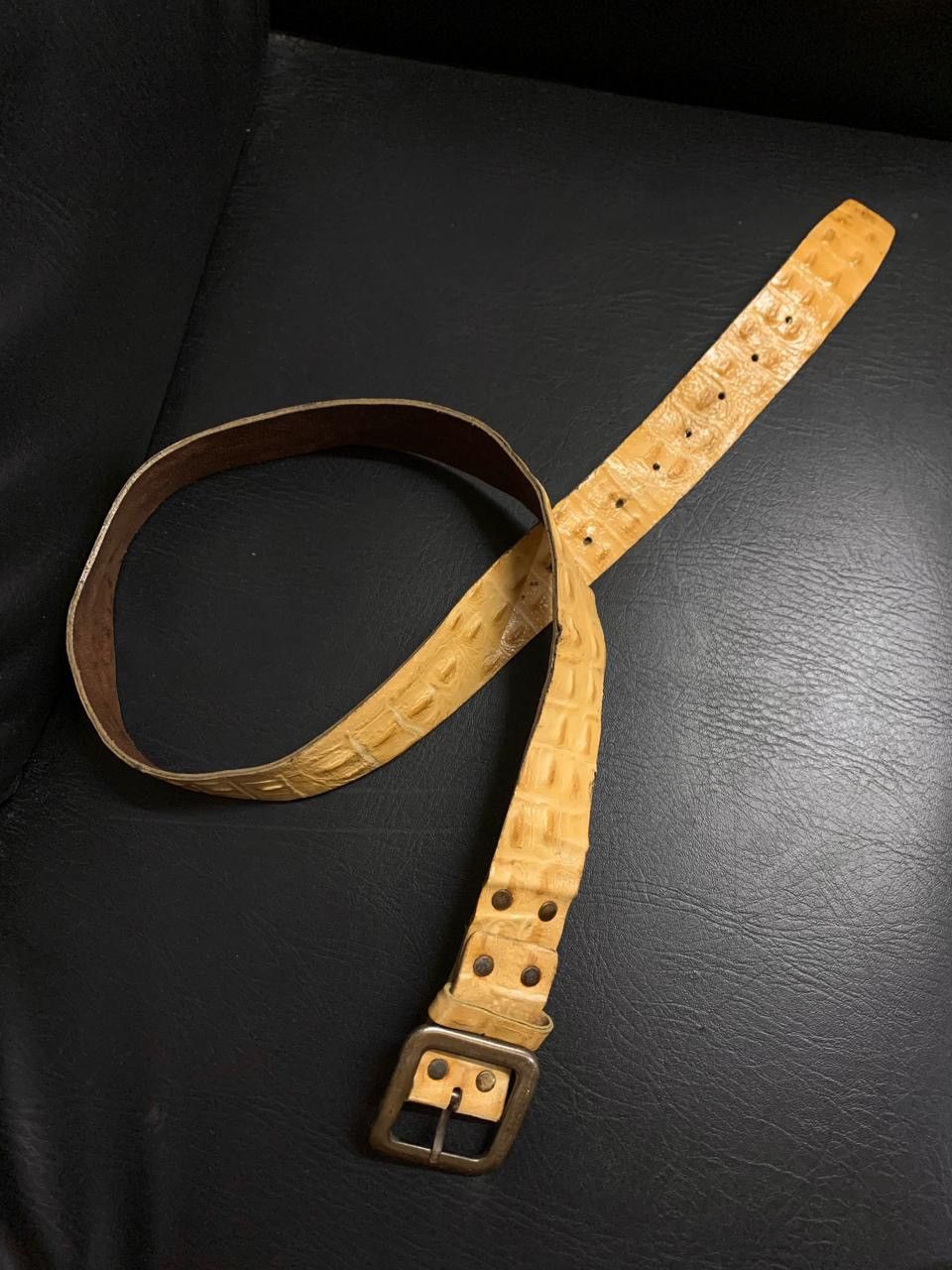 If Six Was Nine Time homme cream aligator skin belt Size ONE SIZE - 1 Thumbnail