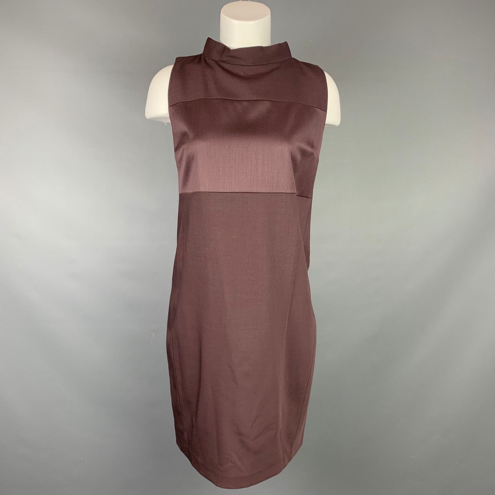 Brunello Cucinelli Size M Eggplant Virgin Wool A-line Sleeveless Dress Size M / US 6-8 / IT 42-44 - 1 Thumbnail