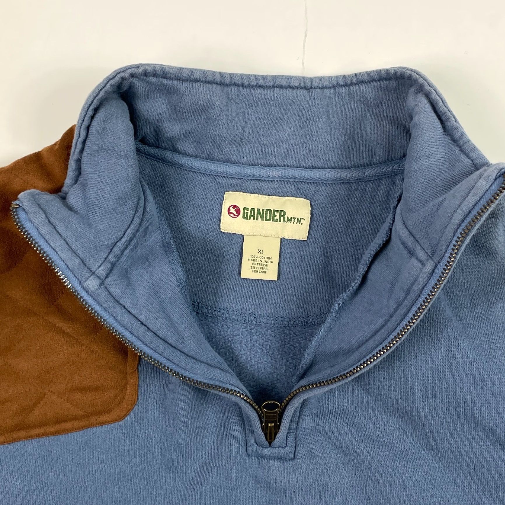 Vintage Gander Mountain Sweater Mens XL Blue 1/4 Zip Elbow Pads Pullover Knit 1/4 Zip Pockets Logo Mock Neck Size US XL / EU 56 / 4 - 7 Thumbnail