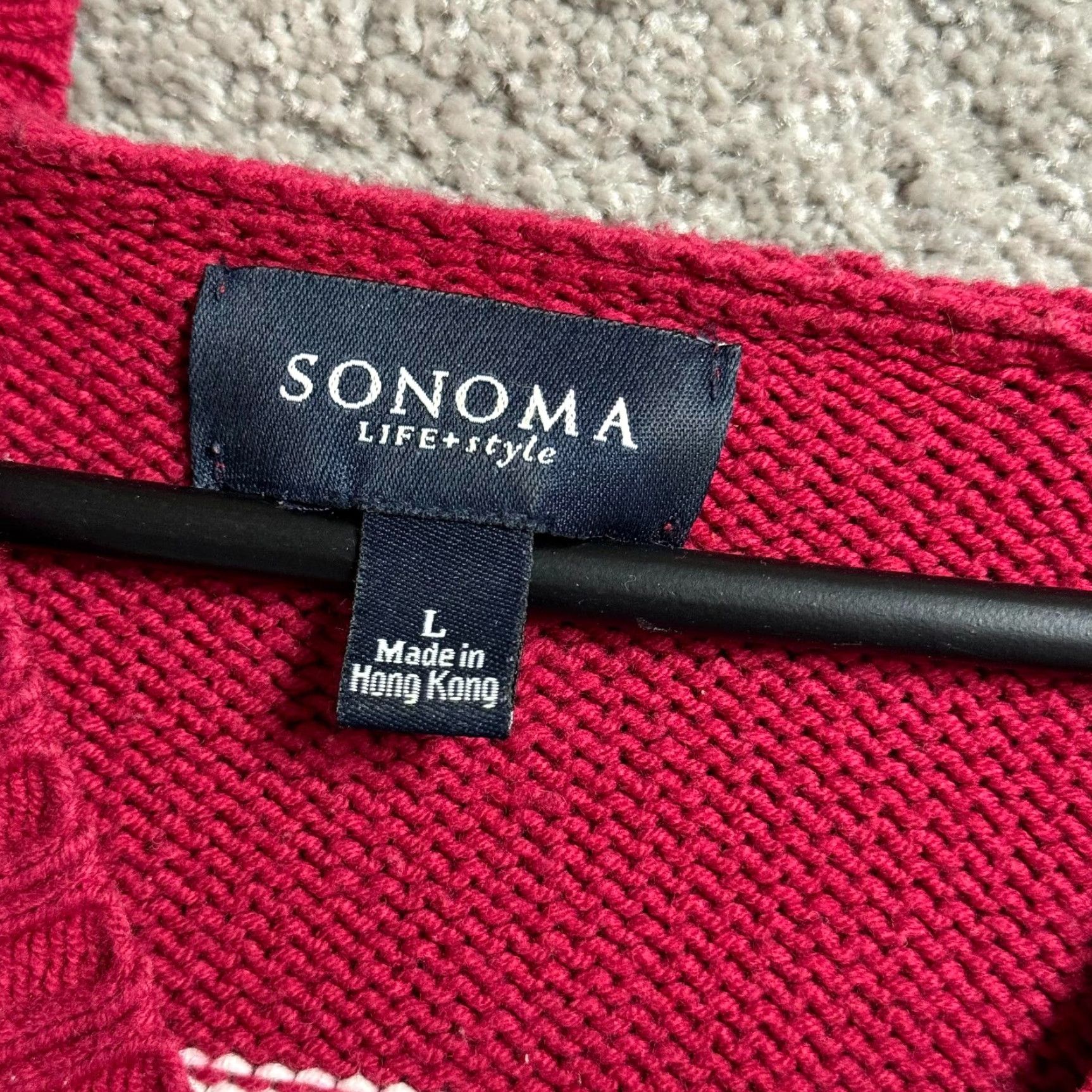 Vintage VINTAGE Sonoma Hooded Sweater Womens Large Fair Isle Grandpa 90s Christmas Knit Pullover Red Hot Retro Womens Size L / US 10 / IT 46 - 5 Thumbnail