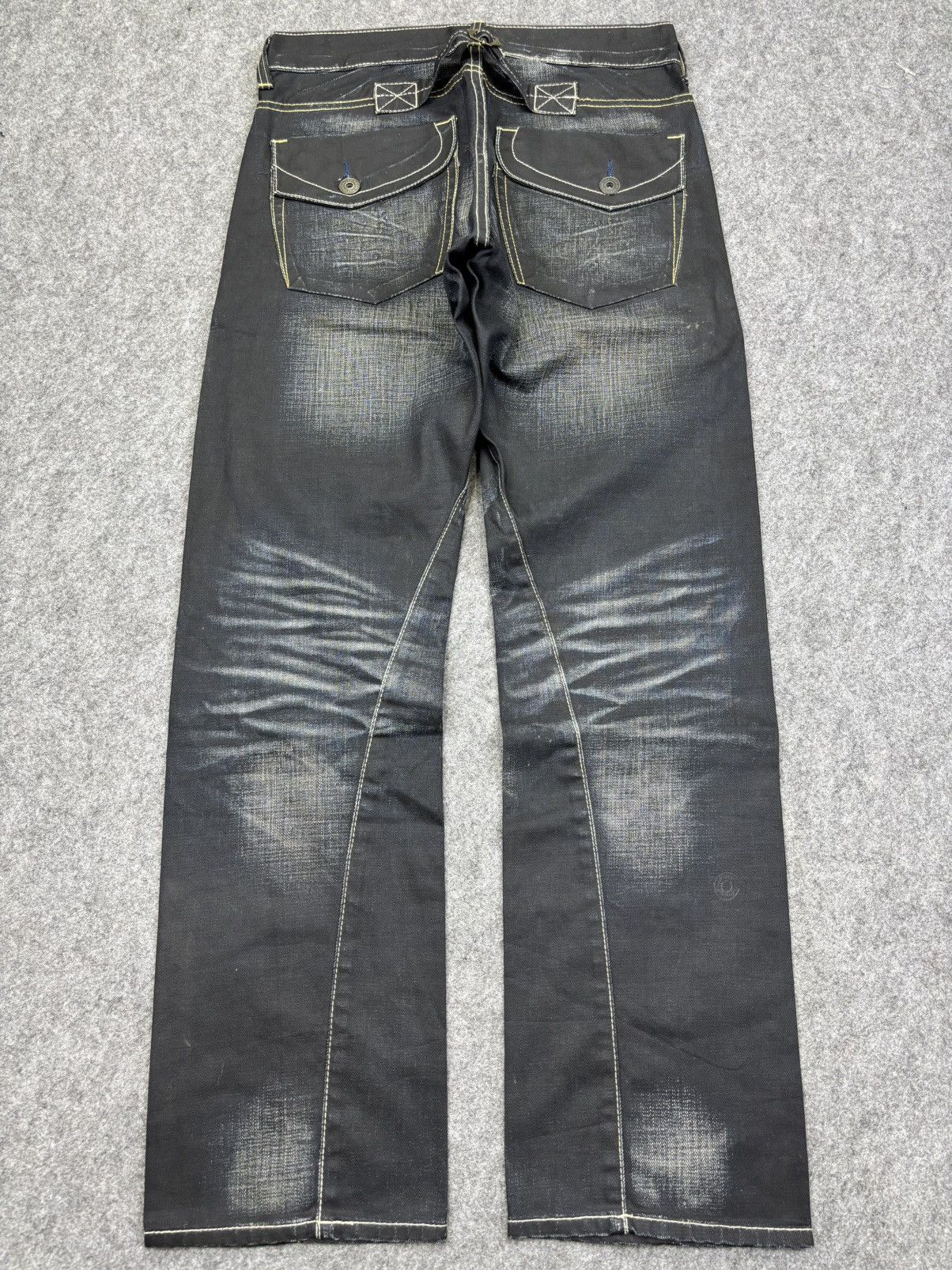 Japanese Brand 💥Sick Back Number Multipockets Indigo Stone Wash Denim F718 Size US 32 / EU 48 - 24 Thumbnail