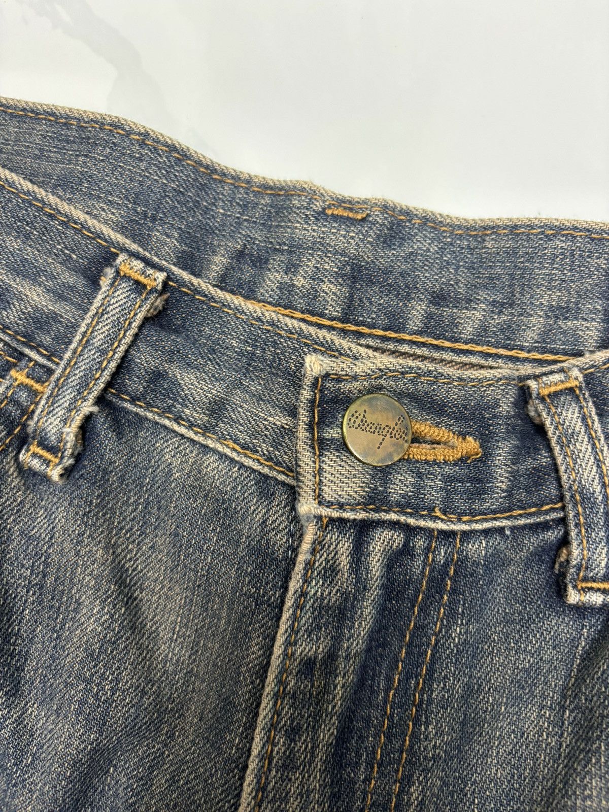 If Six Was Nine FLARE JEAN RUSTY MUD WASH WRANGLER VINTAGE BOOTCUT DISTRESS Size US 27 - 10 Thumbnail
