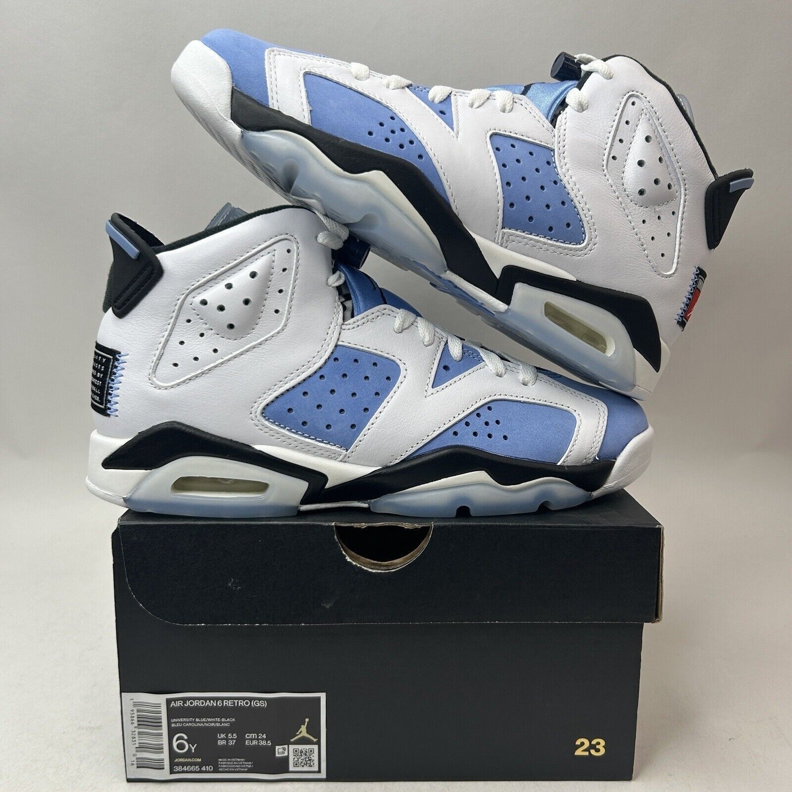 Nike Nike Air Jordan 6 Retro GS “UNC/White University Blue” 2023 Size US 7.5 / IT 37.5 - 1 Thumbnail