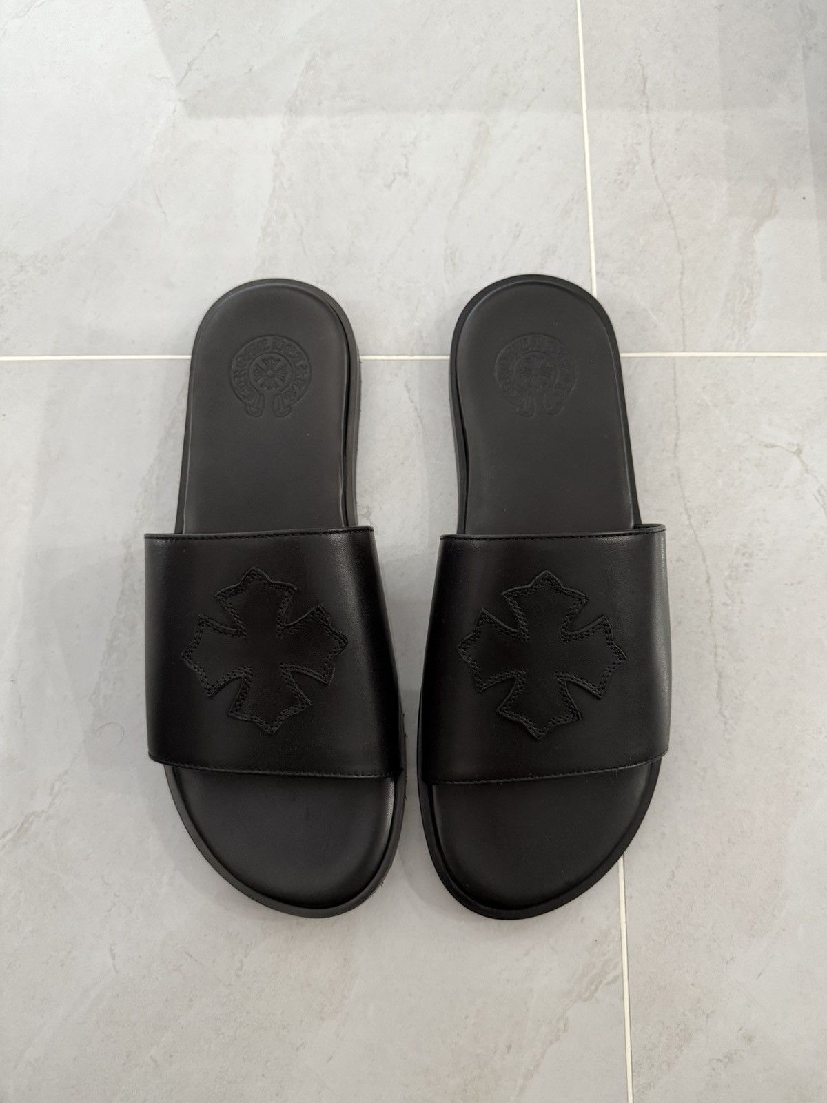 Chrome Hearts Chrome Hearts Cross Patched Leather Slipper Sz.44 Size US 11 / EU 44 - 2 Thumbnail