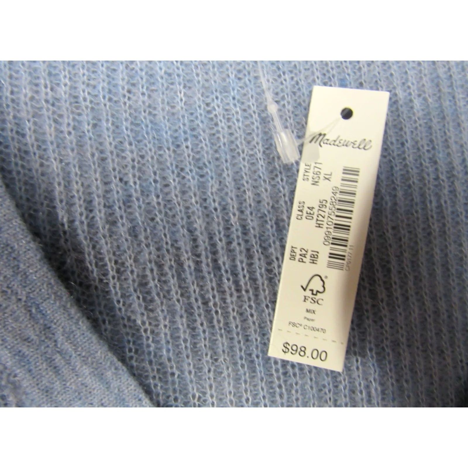 Madewell Madewell Sweater Womens XL Blue Soft Knit Alpaca Blend V Neck Luxury Size XL / US 12-14 / IT 48-50 - 3 Thumbnail