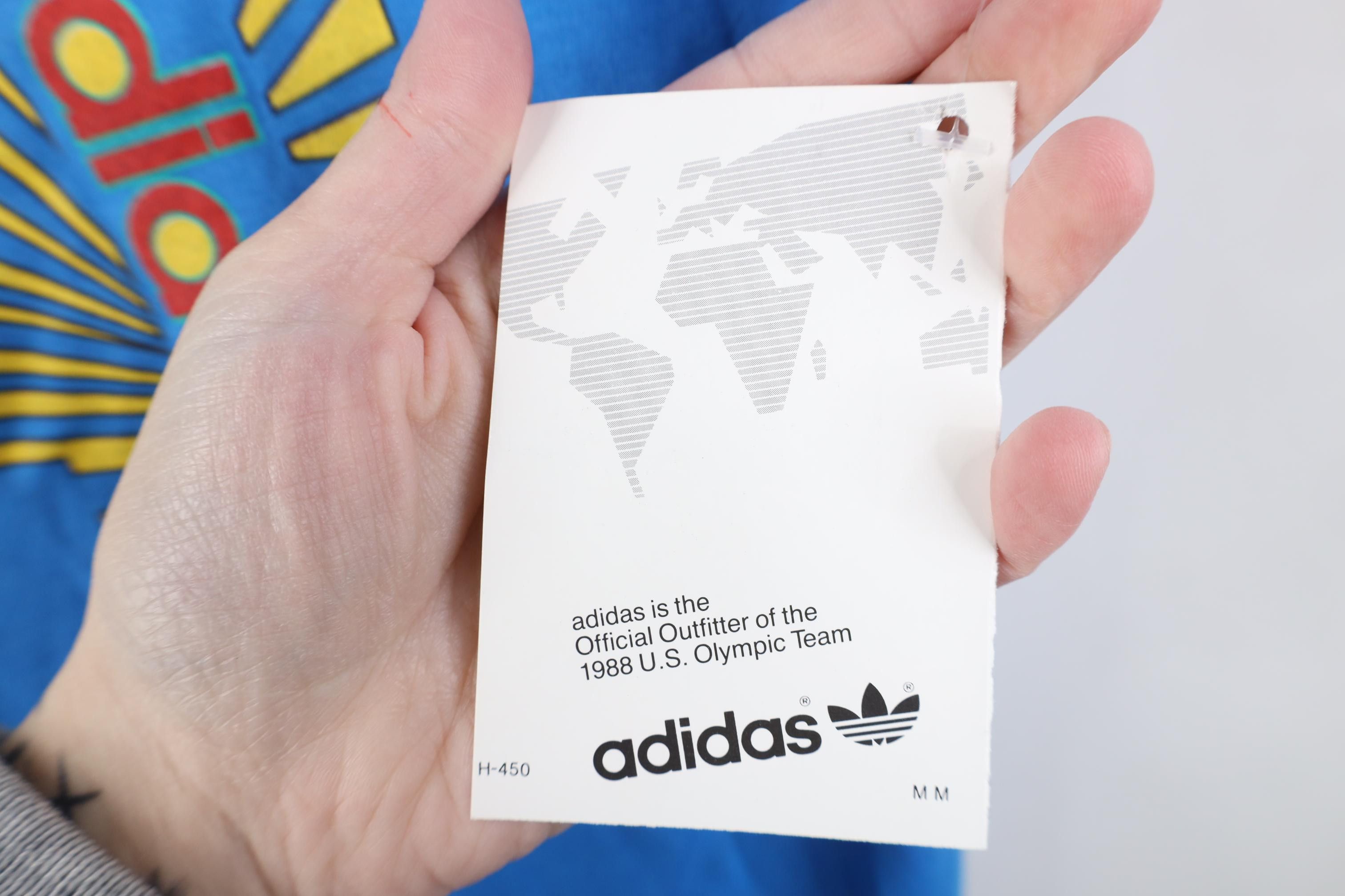 Adidas Deadstock Vintage 80s Adidas Olympics Sunburst T-Shirt USA Size US M / EU 48-50 / 2 - 6 Thumbnail