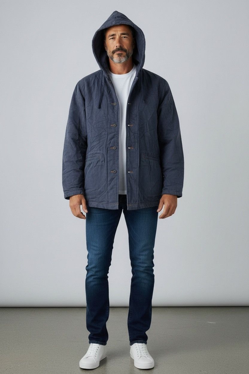 45rpm JAPANESE BRAND R Casual Jacket With Hoodies Button Canvas Size US M / EU 48-50 / 2 - 1 Thumbnail