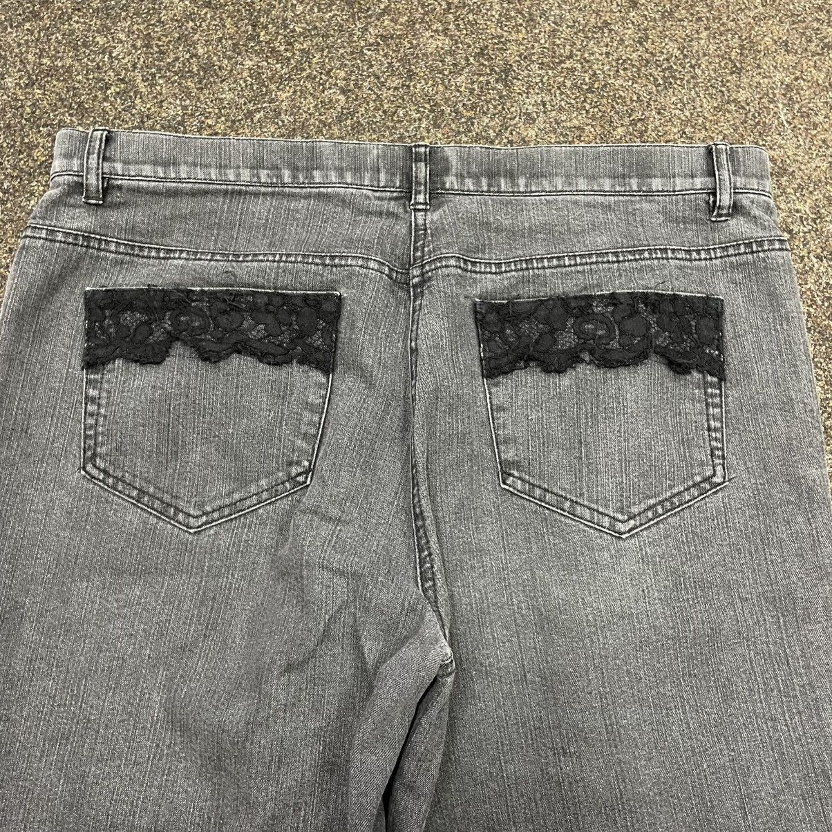 Vintage Y2K Baggy Wide Leg Distressed Black Denim Jeans Punk Skate Size 32" / US 10 / IT 46 - 3 Thumbnail
