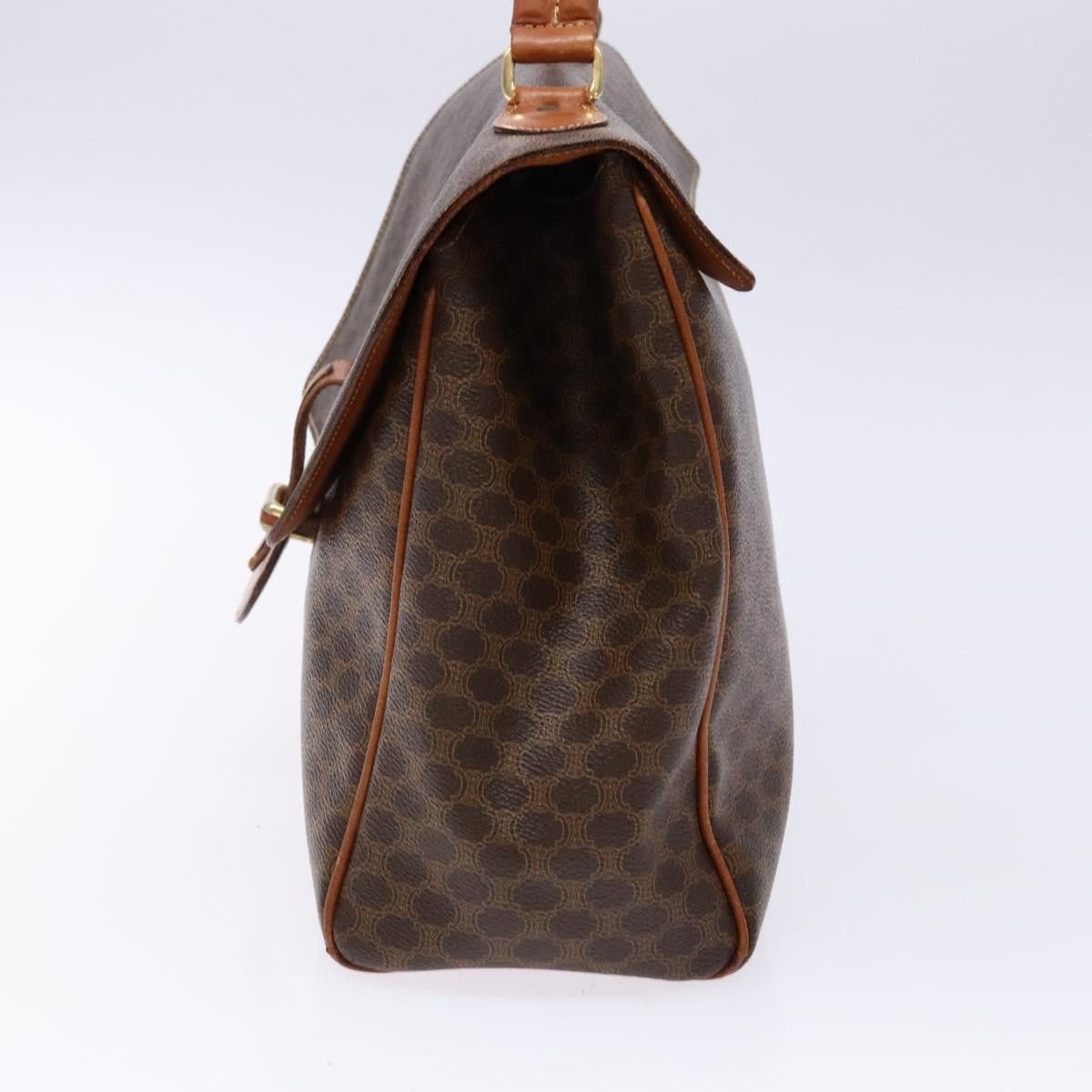 Celine CELINE Macadam Canvas Hand Bag Pvc Leather Brown Gold Size ONE SIZE - 5 Thumbnail