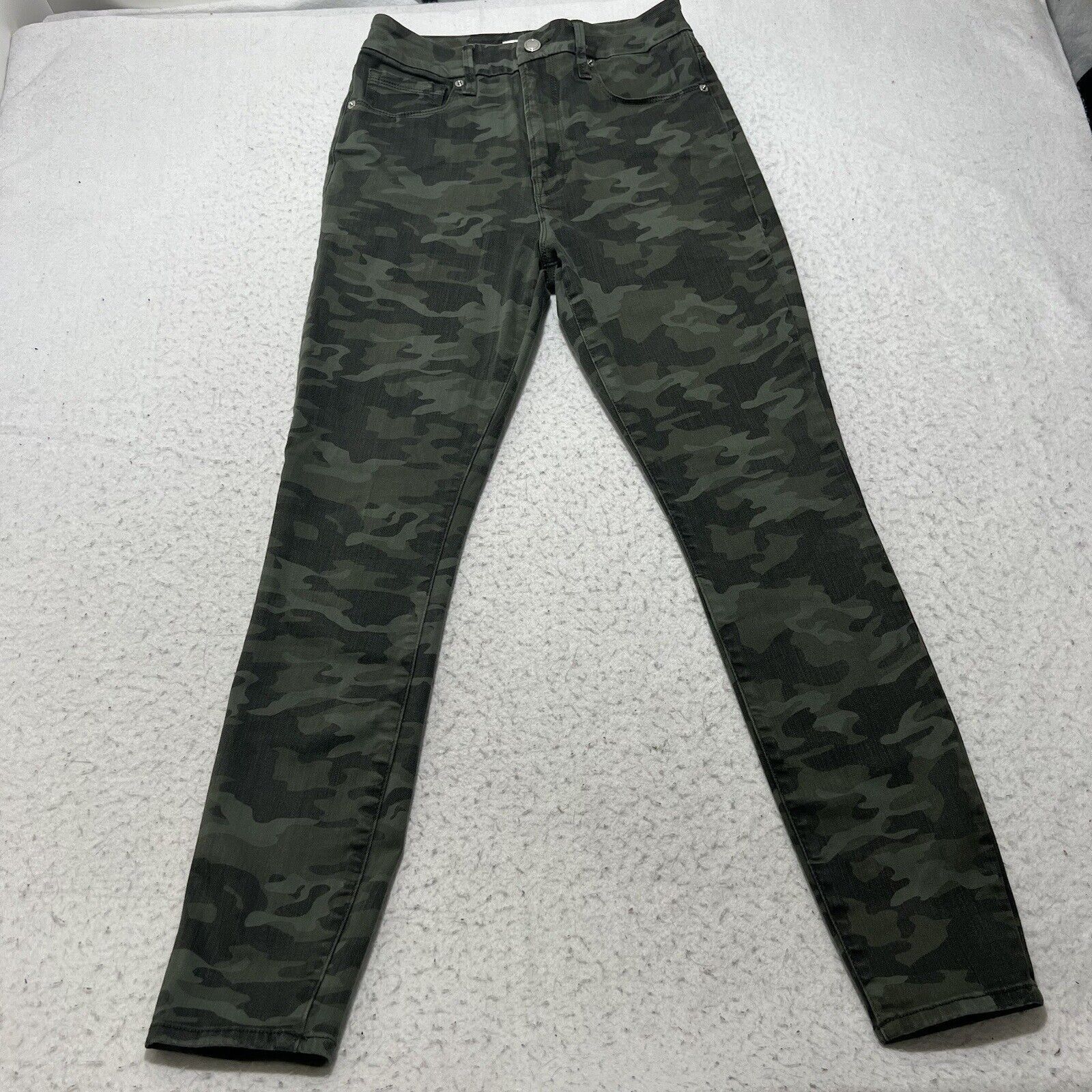 Good American Good American 8 / 29 Good Skinny Leg Camouflage Green Jeans Size 30" / US 8 / IT 44 - 1 Thumbnail