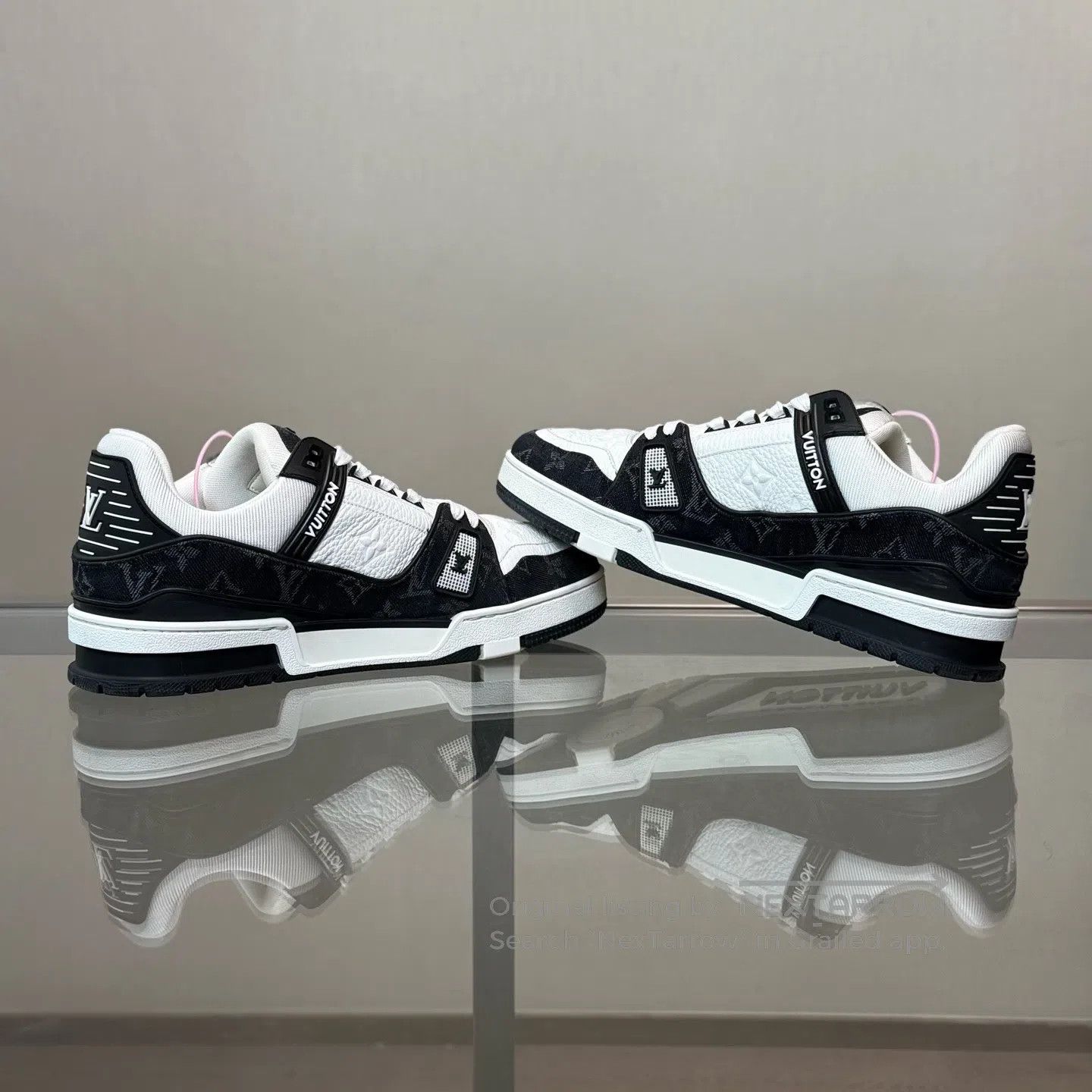 Louis Vuitton Louis Vuitton 24 black and white denim boardshoes Size US 8 / EU 41 - 6 Thumbnail