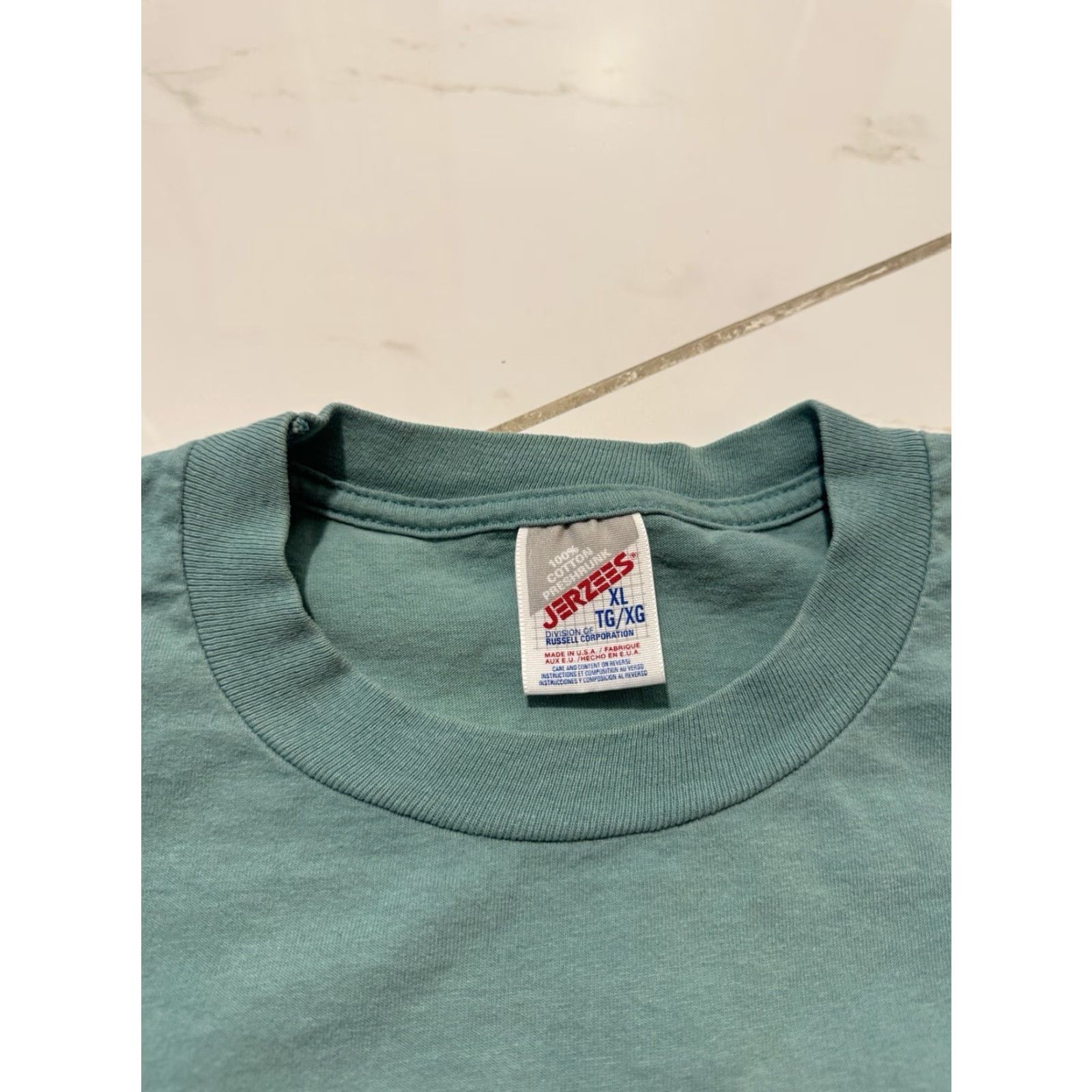 Jerzees VINTAGE 90s Birds Art Nature Flower Cute Illinois Teal Blue T-Shirt XL Jerzees Unisex Adults Blue Nature Shirt XL Size US XL / EU 56 / 4 - 5 Thumbnail