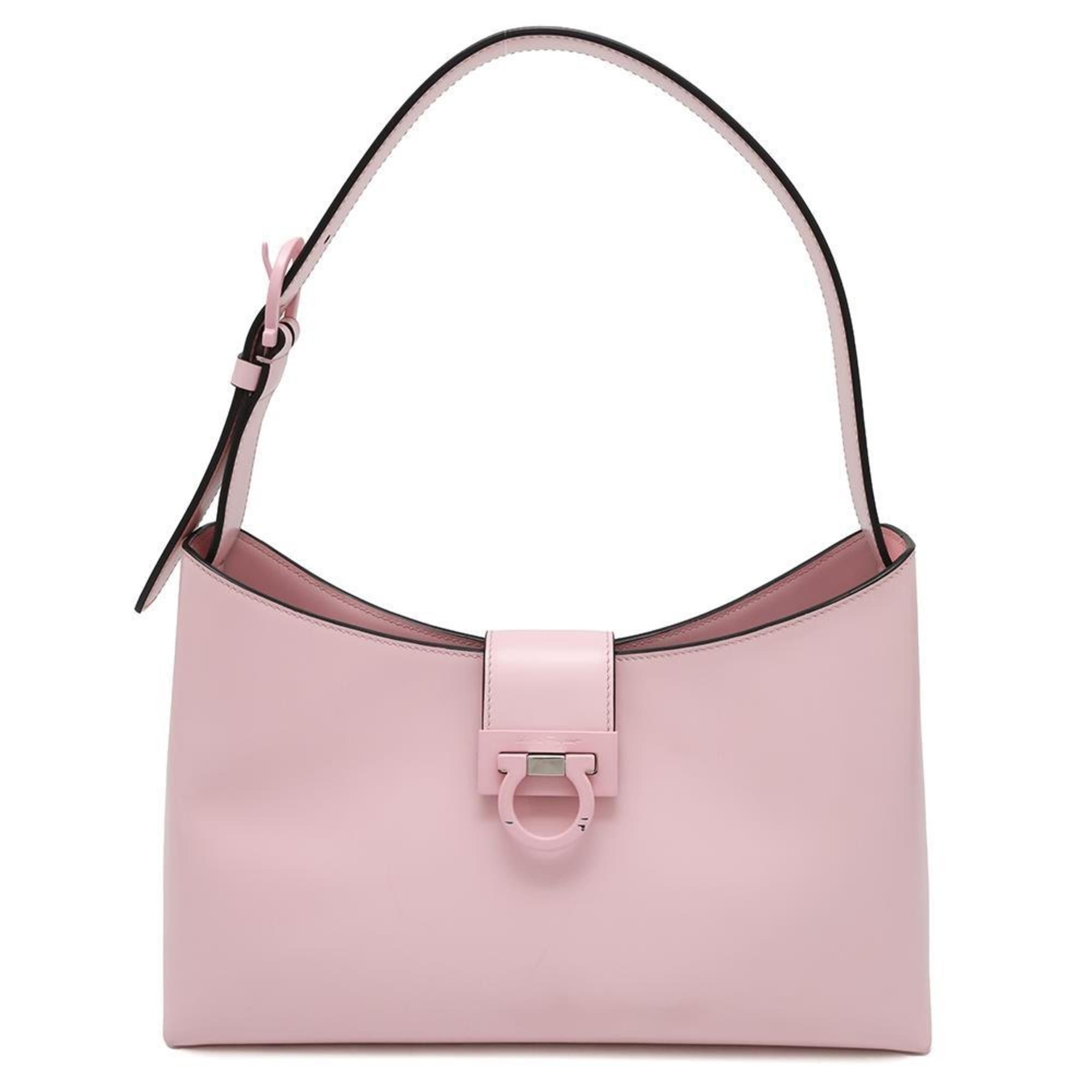 Salvatore Ferragamo Gancini Trifoglio Leather Shoulder Bag 210926 in Pink, Women's