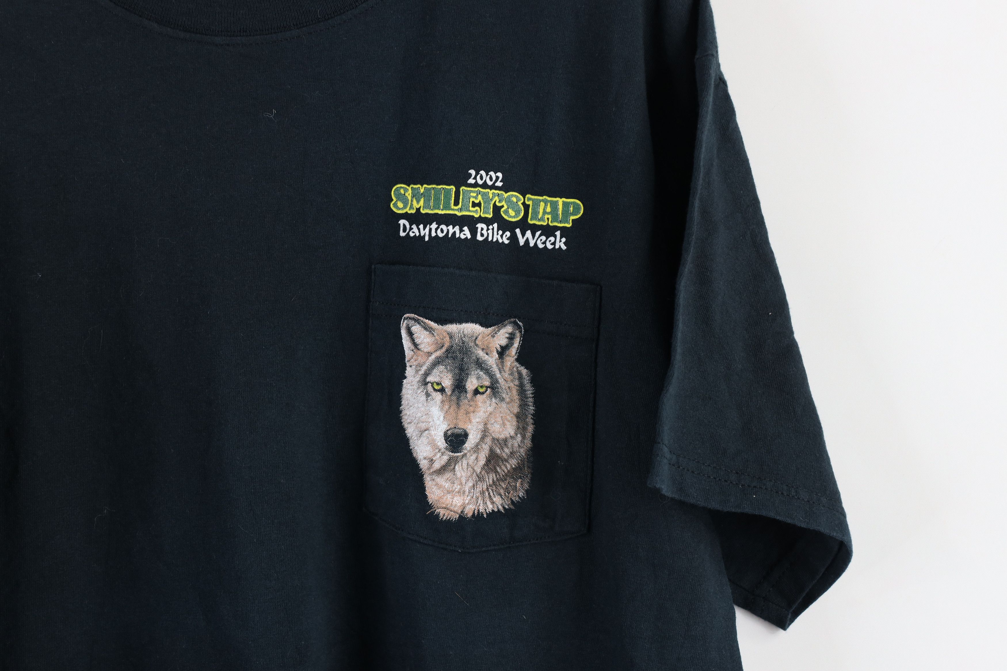 Vintage Vintage Y2K 2002 Wolf Smileys Tap Daytona Bike Week T-Shirt Size US L / EU 52-54 / 3 - 4 Thumbnail