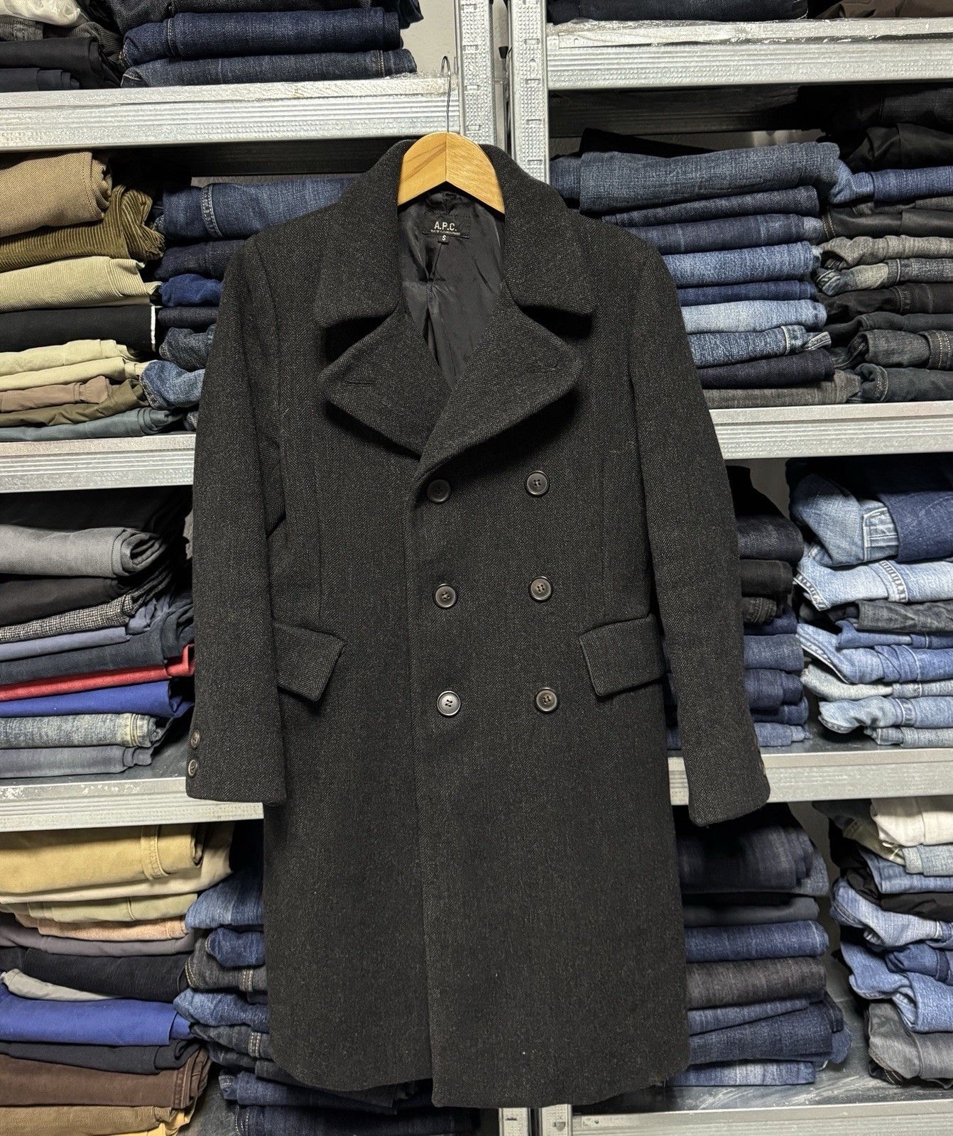 A.P.C. A.P.C. APC Double Breasted Wool Women’s Vintage Pea Coat Size S / US 4 / IT 40 - 1 Thumbnail