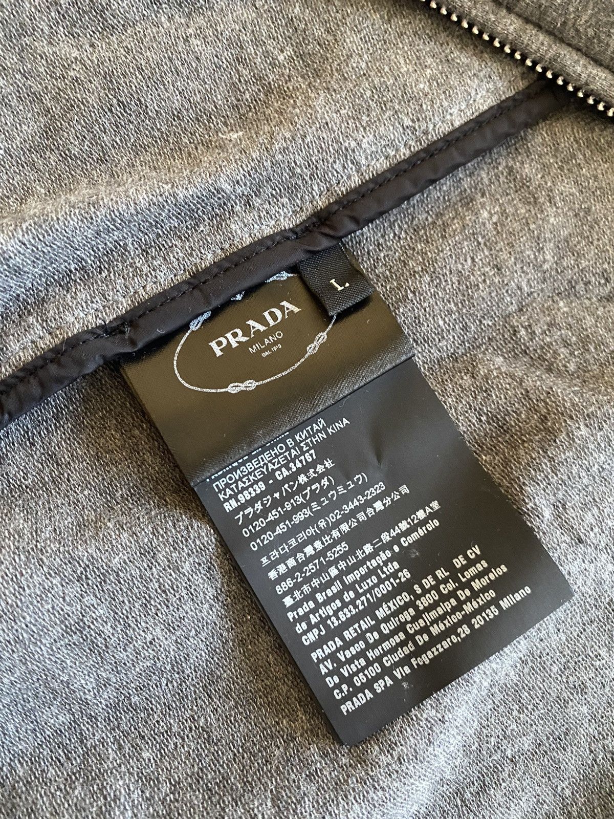Prada Prada grey hoodie Size US S / EU 44-46 / 1 - 6 Thumbnail