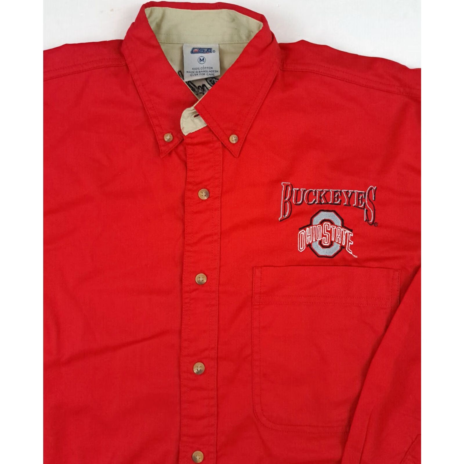 Vintage VINTAGE Ohio State Buckeyes Shirt M Medium Red Button-Up Embroidered Logo 90s Mens Size US M / EU 48-50 / 2 - 4 Thumbnail