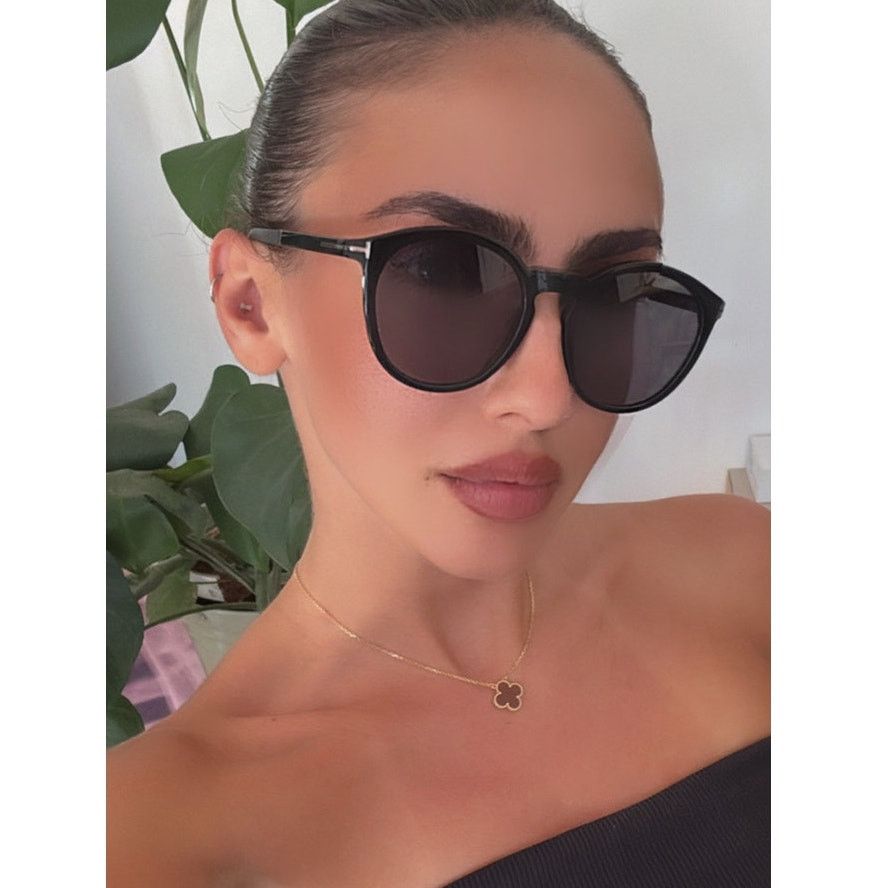 Tom Ford NEW Tom Ford FT1021-N Elton Round Sunglasses Black Polarized Size ONE SIZE - 1 Thumbnail