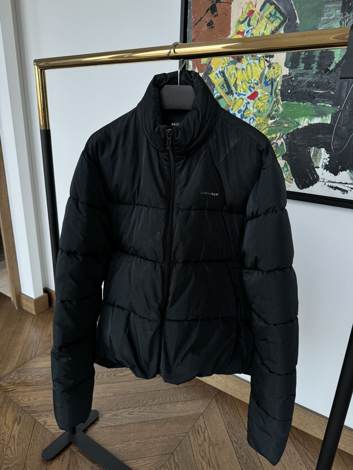 image of Balenciaga Puffer Jacket in Black, Men's (Size Large)