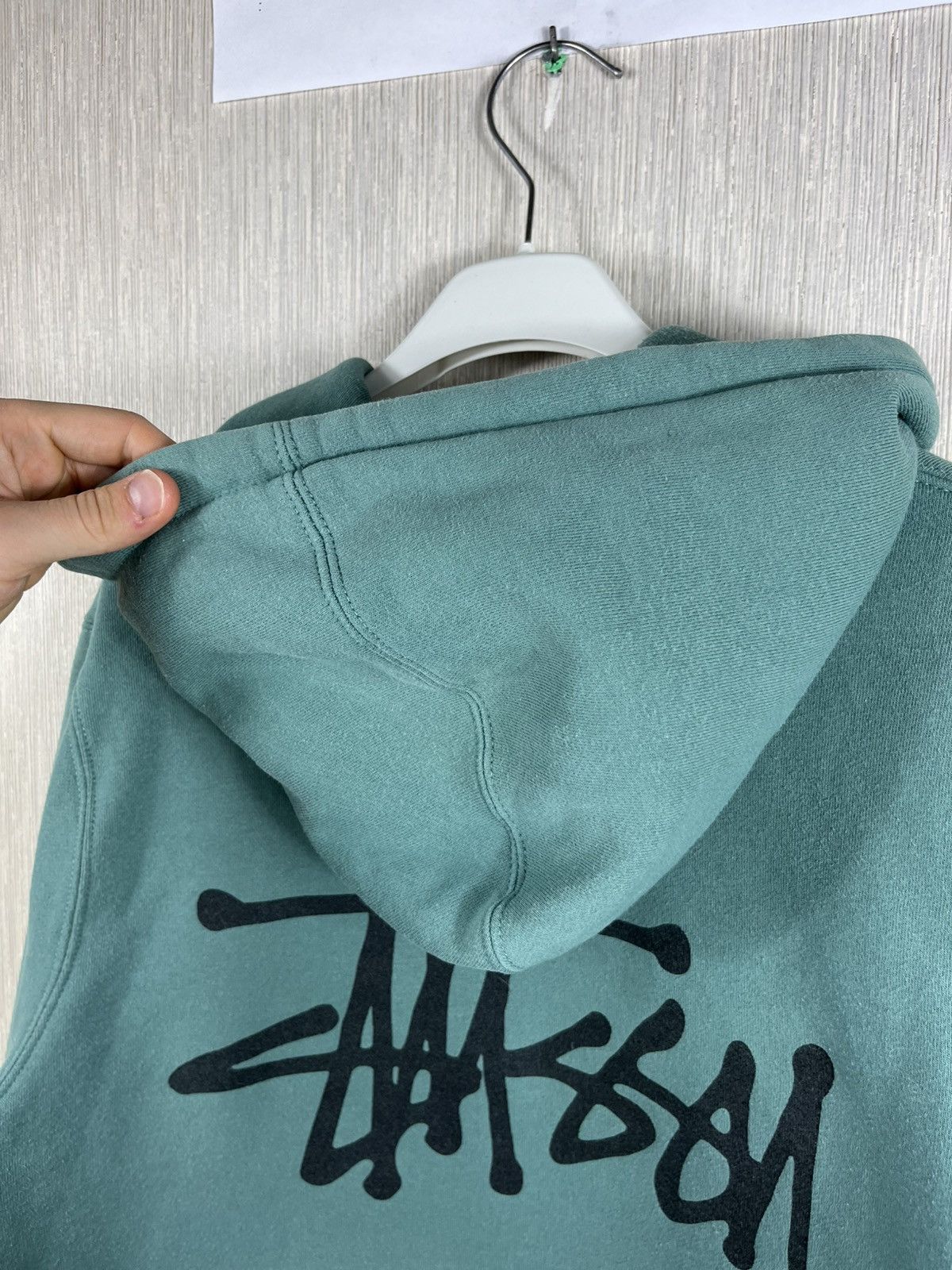 Stussy × Vintage Vintage Stussy basic y2k hoodie sweatshirt sea green rare Size US S / EU 44-46 / 1 - 18 Thumbnail