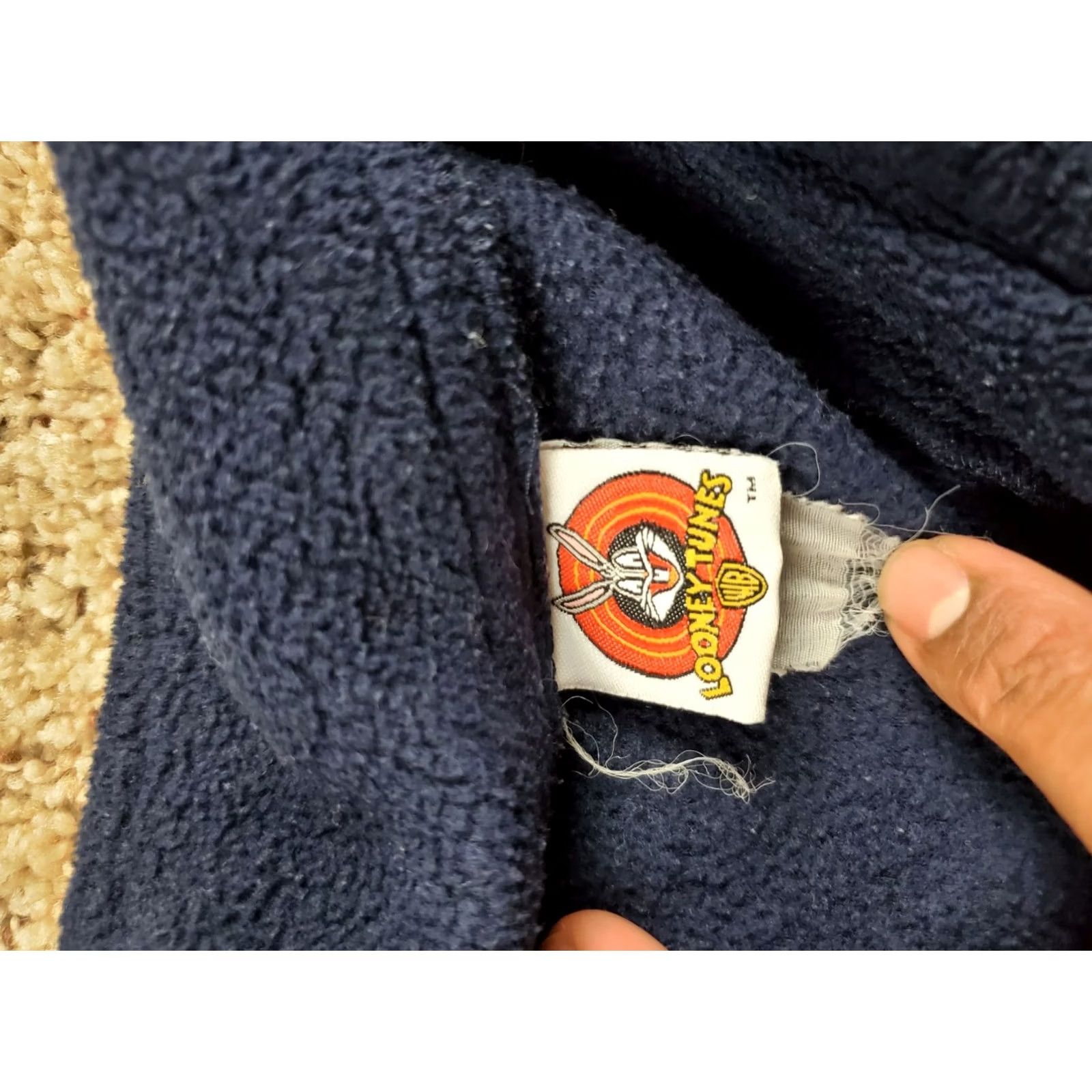 Vintage VINTAGE Looney Tunes Jacket 1/2 Zip Fleece Blue 90s M Adults Men Tweety Bird Short Stand-Up Collar Pockets Regular 1/4 Zip Size US M / EU 48-50 / 2 - 7 Thumbnail