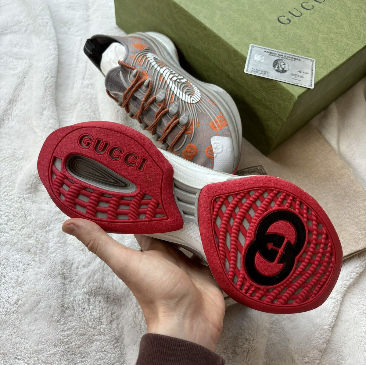 Gucci Gucci Interlock GG Grey/Red/Orange Runners Size US 13 / EU 46 - 5 Thumbnail