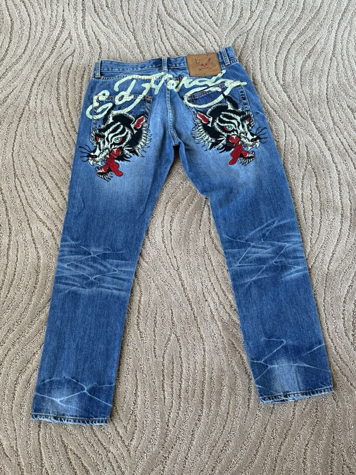 Ed Hardy 2009 Distressed DON ED HARDY wolf jeans ed hardy jeans Size US 32 / EU 48 - 1 Thumbnail