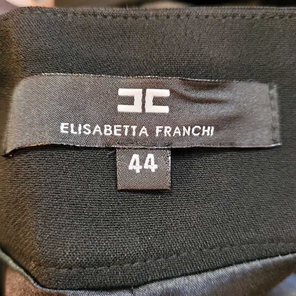 Elisabetta Franchi Elisabetta Franchi Black Midi Wallet Cut Skirt Size 44 - 27" Size 27" / US 4 / IT 40 - 8 Thumbnail