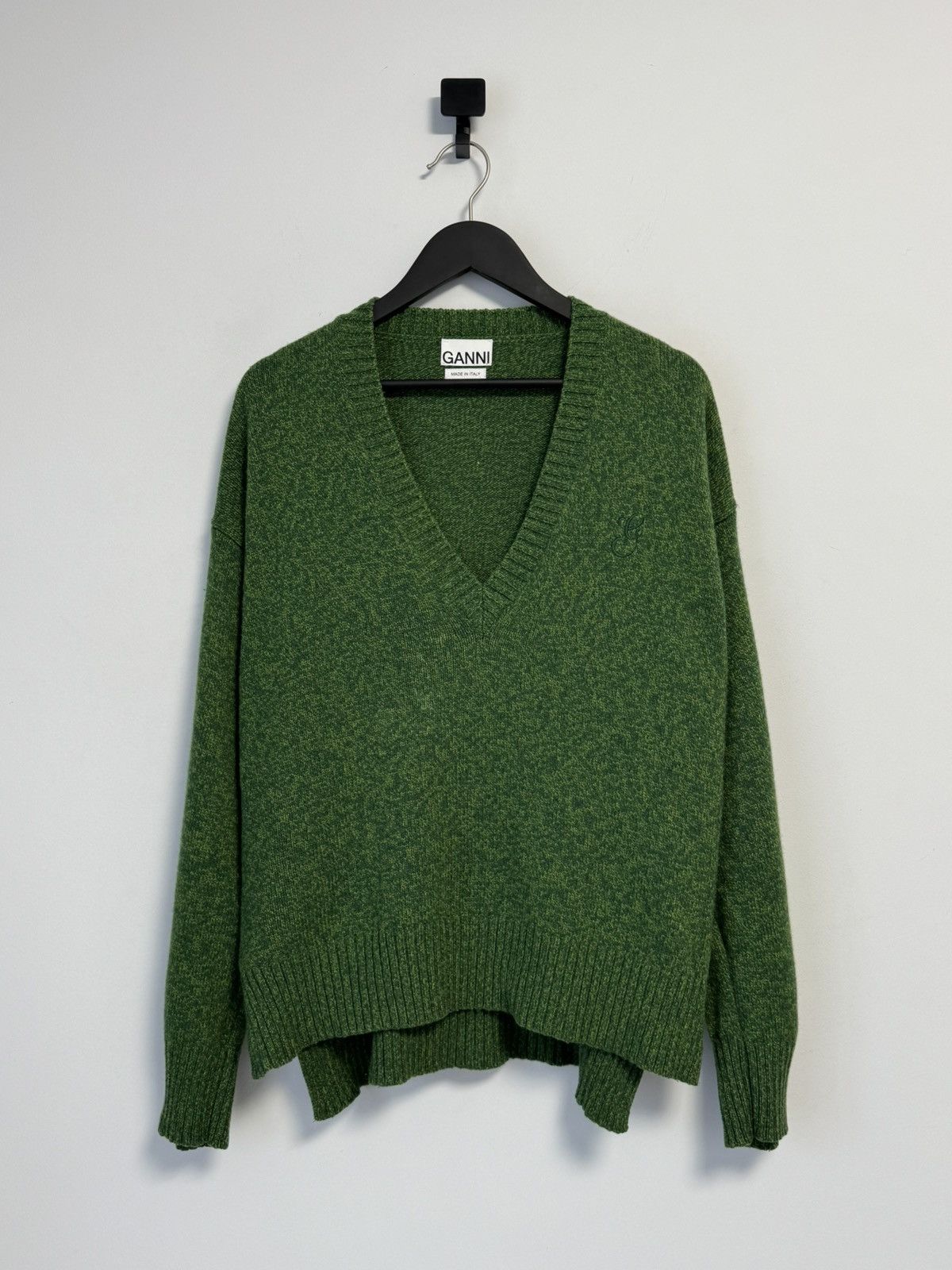 GANNI Wool Blend V Neck Sweater Women’s Size L/XL