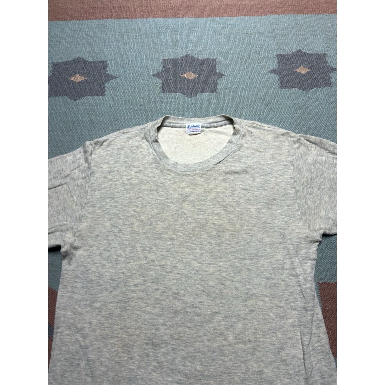 Layer 8 VINTAGE Duofold Long Sleeve Base Layer Shirt 2 Layer Cotton Lined Large Tall Mens Shirt Gray 32” Length 2 Layer Lined Activewear Size US L / EU 52-54 / 3 - 5 Thumbnail