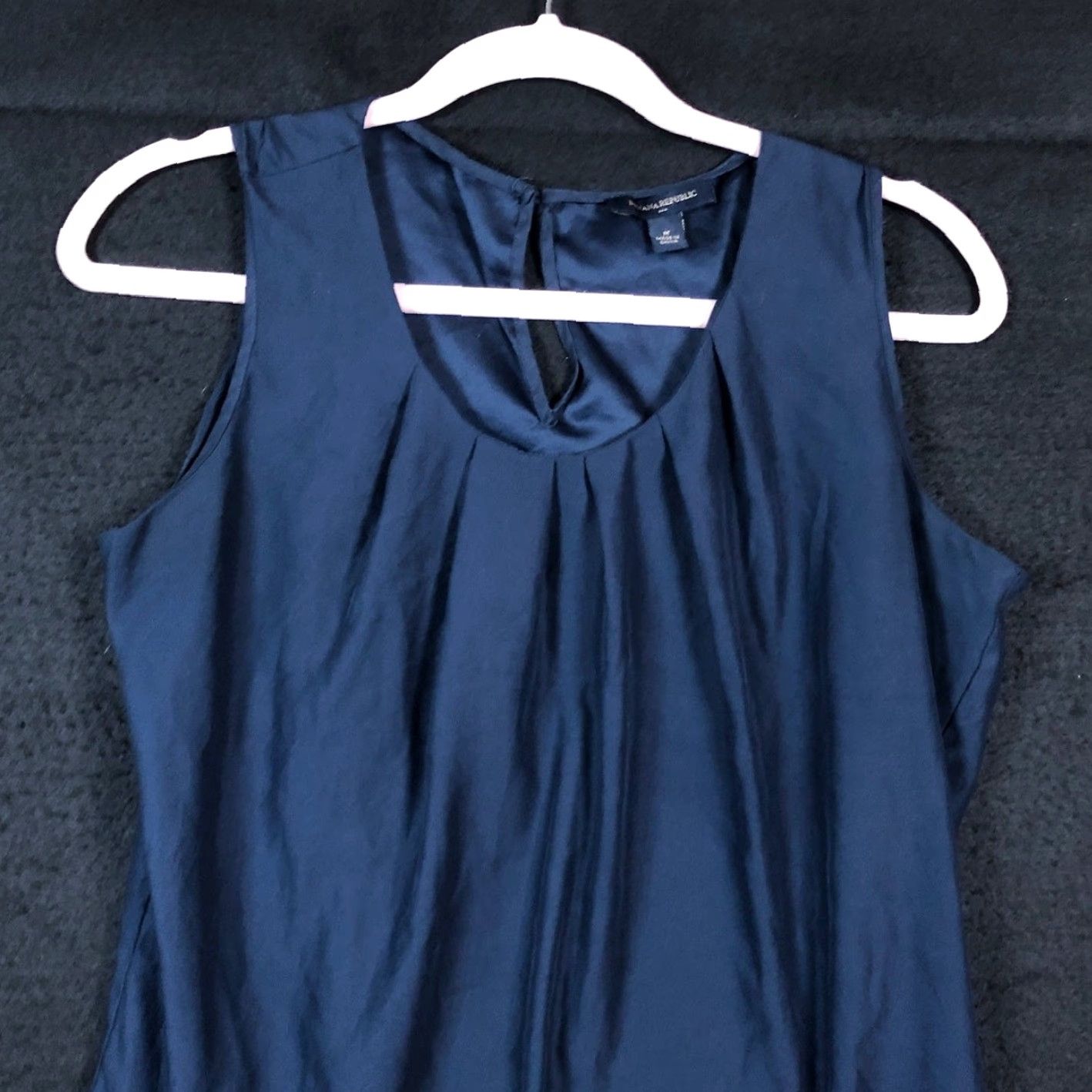 Banana Republic Banana Republic Blouse Womens Sleeveless Blue Pleated Scoop Neck M Lightweight Casual Workwear Shirt Size M / US 6-8 / IT 42-44 - 2 Thumbnail