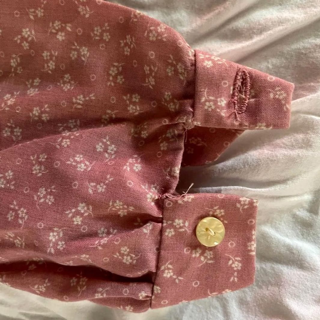 Vintage VINTAGE 1980's 1990's Dress Pink Floral Dress M Cotton Dress Size 4XL / US 24-26 - 5 Thumbnail