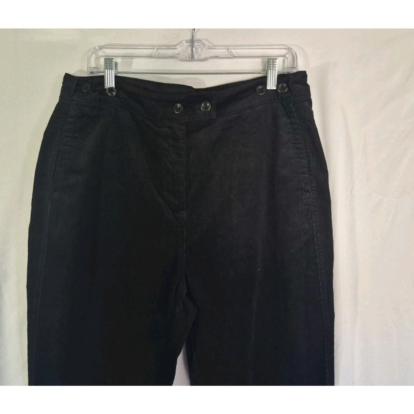 Other New w/Tag Poetry Women's Black Corduroy Cotton Trouser US 10 Size 32" / US 10 / IT 46 - 4 Thumbnail