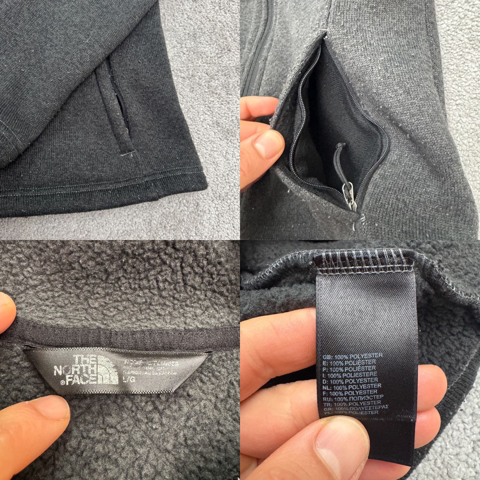 The North Face The North Face Crescent Full Zip Fleece Jacket Womens Large Gray Pockets Outdoor Size L / US 10 / IT 46 - 8 Thumbnail