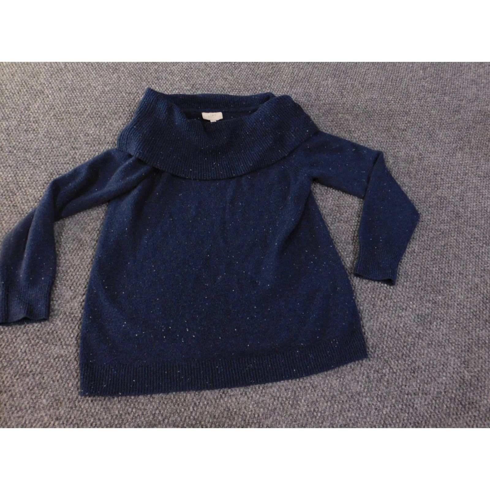 Loft LOFT Sweater Pullover Knit Cowl Neck Long Sleeve Blue Cotton Polyester Spandex Womens Large Stretch Regular Fall Winter Spring Casual Designer Modern Size L / US 10 / IT 46 - 3 Thumbnail
