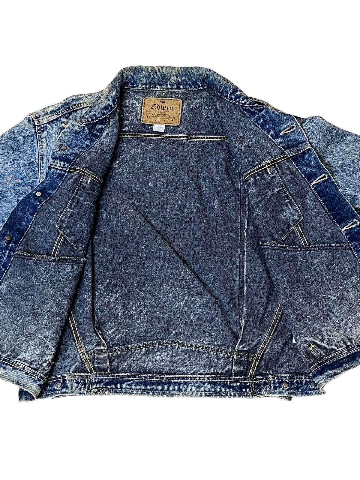 Edwin ICONIC🔥VINTAGE EDWIN ACID WASH TRUCKER DENIM JACKET Size US L / EU 52-54 / 3 - 3 Thumbnail