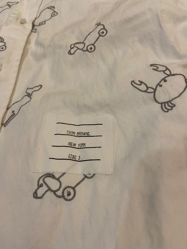 Thom Browne Thom Browne size3 Embroidered shirt puppy crab elephant Size US L / EU 52-54 / 3 - 2 Thumbnail