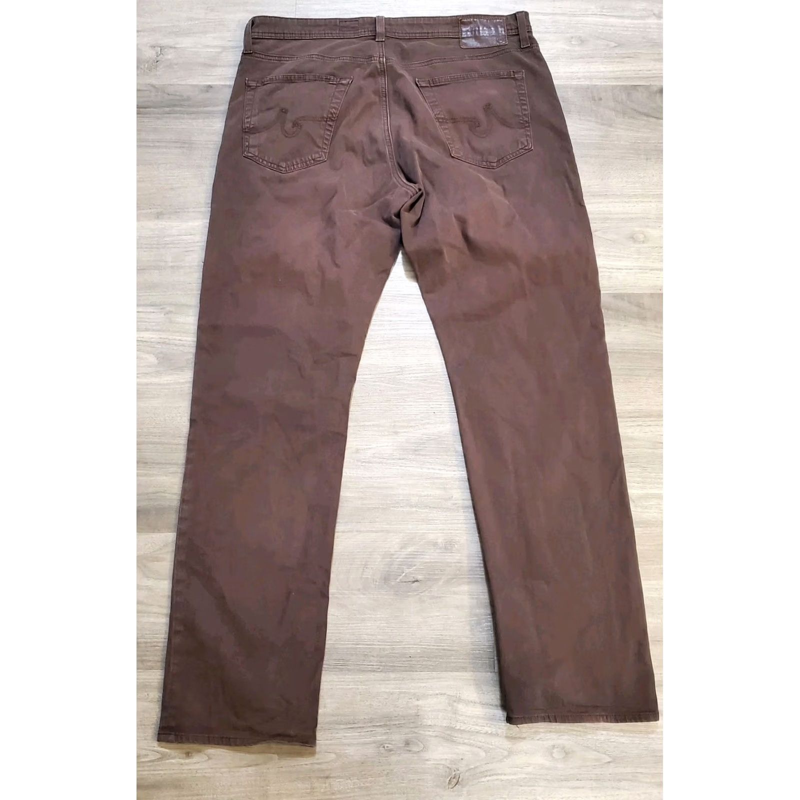 Vintage AG Adriano Goldschmied The Graduate Pants Mens 36x32 Brown Tailored Leg Cotton Size US 36 / EU 52 - 2 Thumbnail