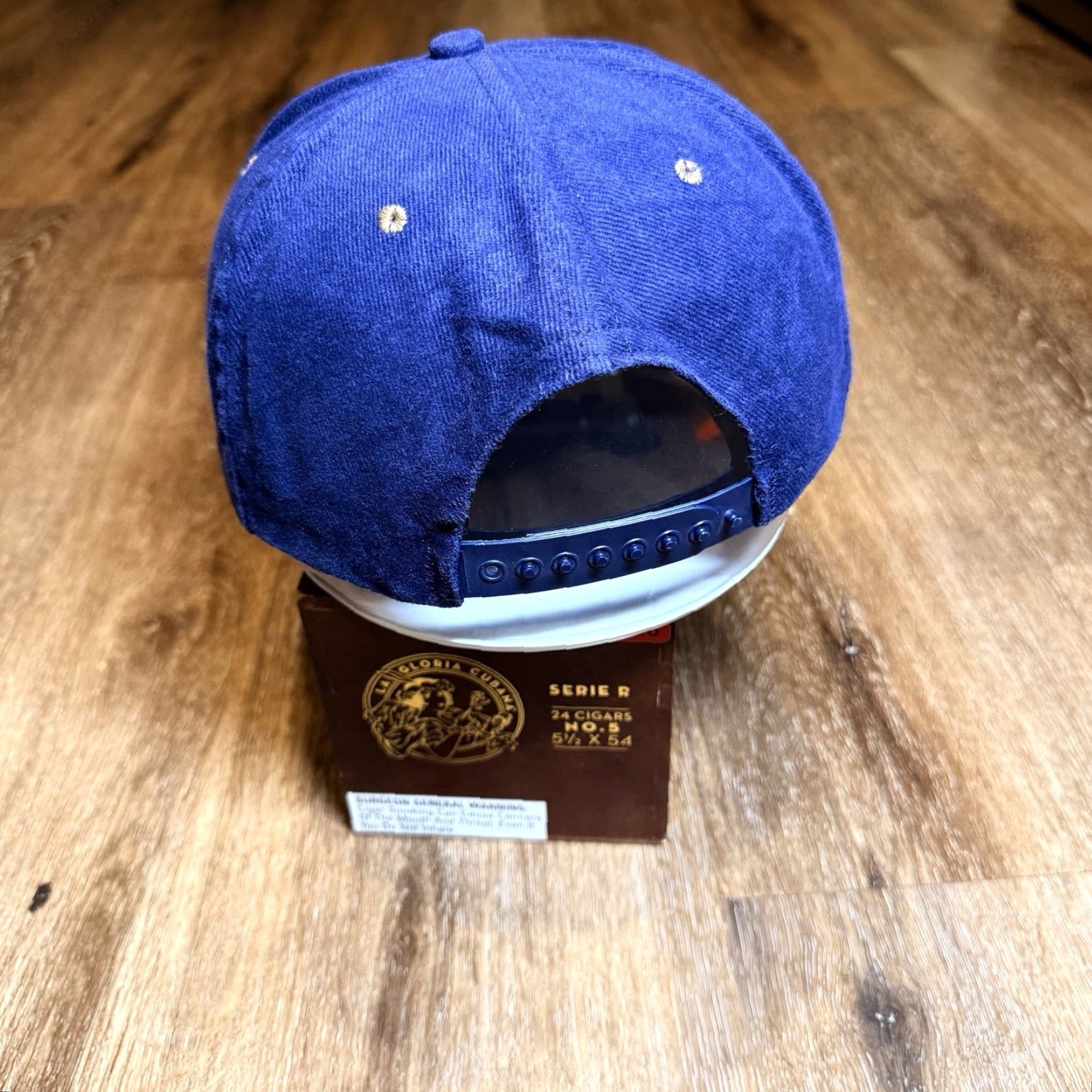 Vintage VINTAGE General Motors Company GMC Snapback Hat Navy Blue Suede Brown Tan 80s Swingster Men One Size Blue Car Dad Snapback Hats Mens Size ONE SIZE - 5 Thumbnail