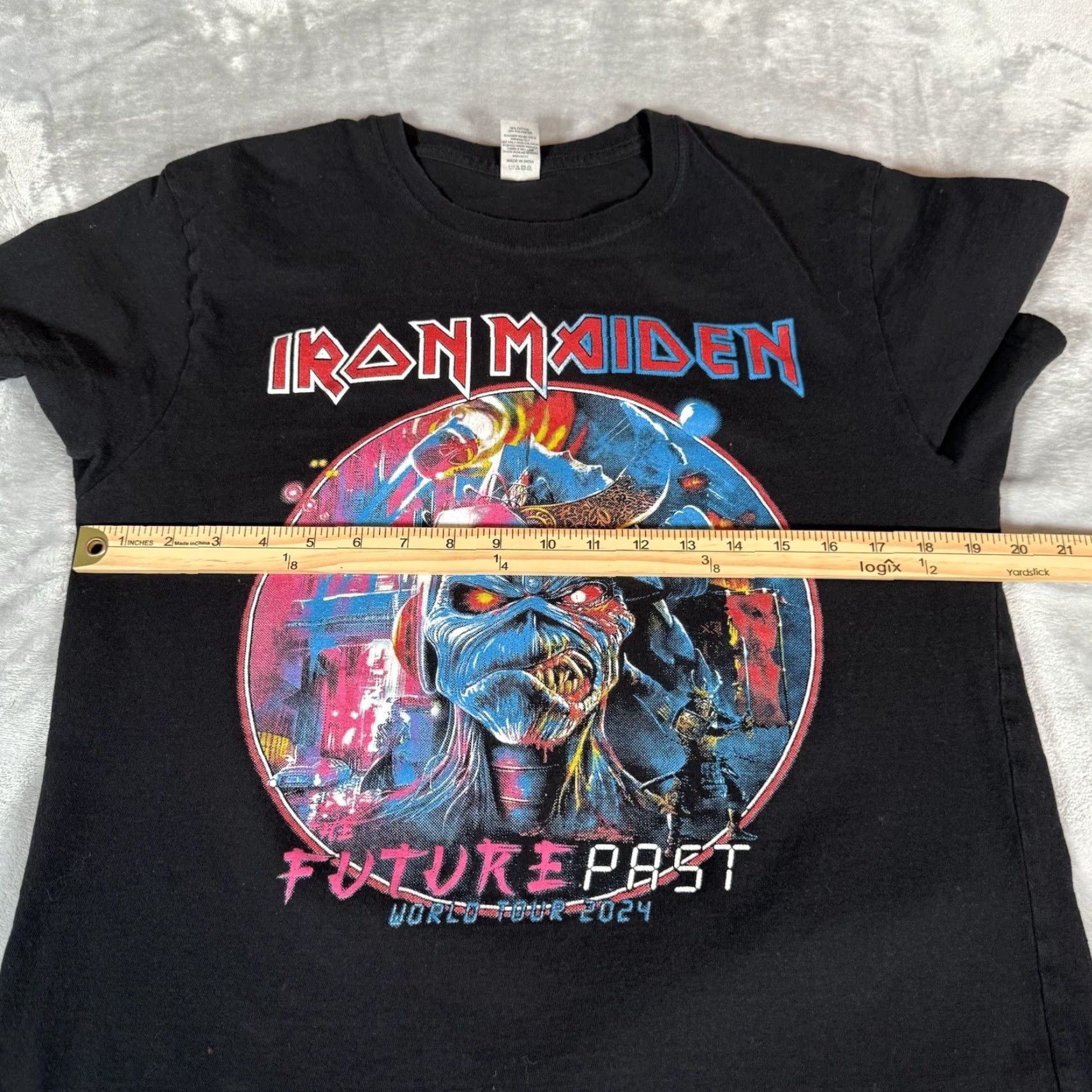 Vintage VINTAGE Iron Maiden Future Past World Tour T Shirt Mens L Black Double-Sided Graphic Print 90s Concert Mens Size US M / EU 48-50 / 2 - 7 Thumbnail