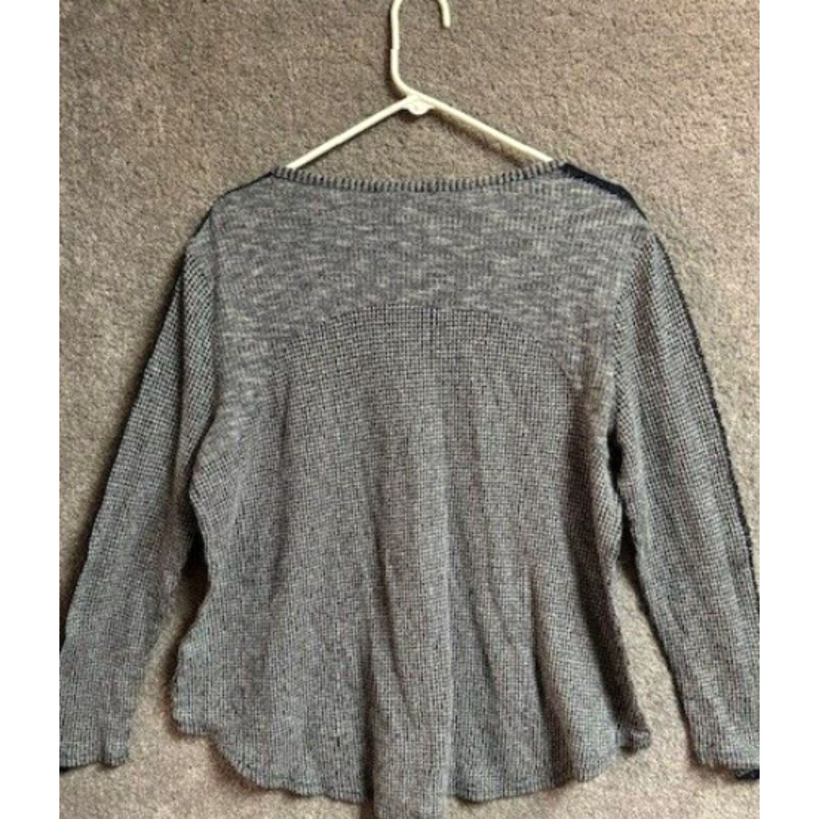Vintage Cato Sweater Womens XL Gray Knit Blue Floral Lace Fairy Boho Grunge Pullover Knit Tailored Regular Women Casual Size XL / US 12-14 / IT 48-50 - 3 Thumbnail