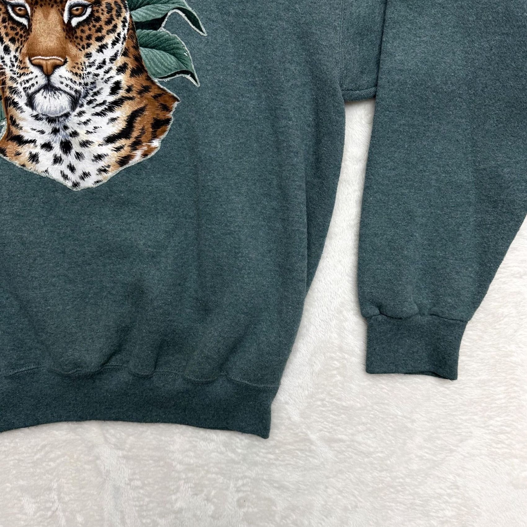 ESPIRIT Pro Spirit Leopard Sweatshirt Mens Large Green Embroidered Crewneck Made USA Size US L / EU 52-54 / 3 - 5 Thumbnail