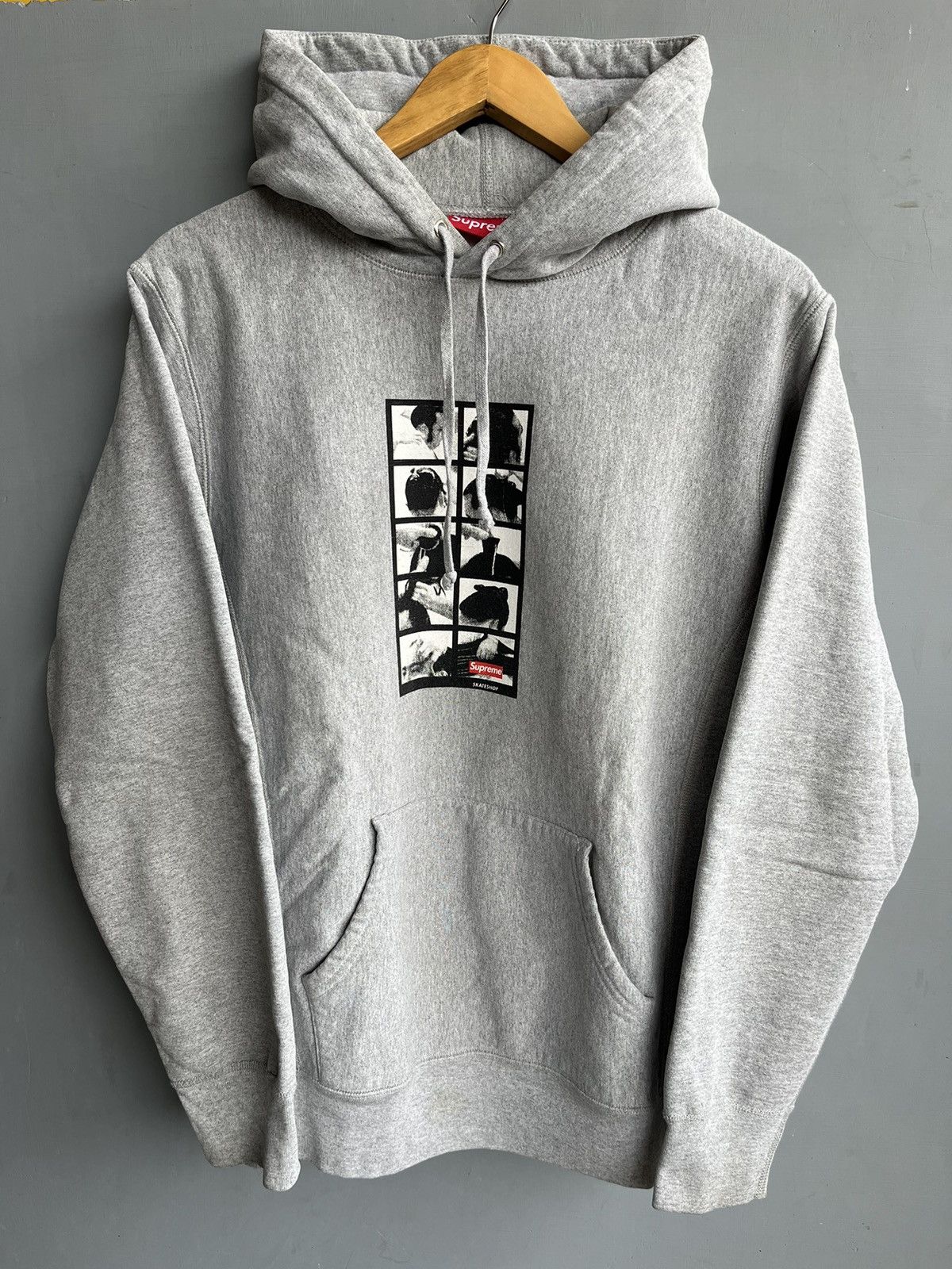 image of Supreme Sumo Pullover Hoodie Fw16 in Grey, Men's (Size Medium)