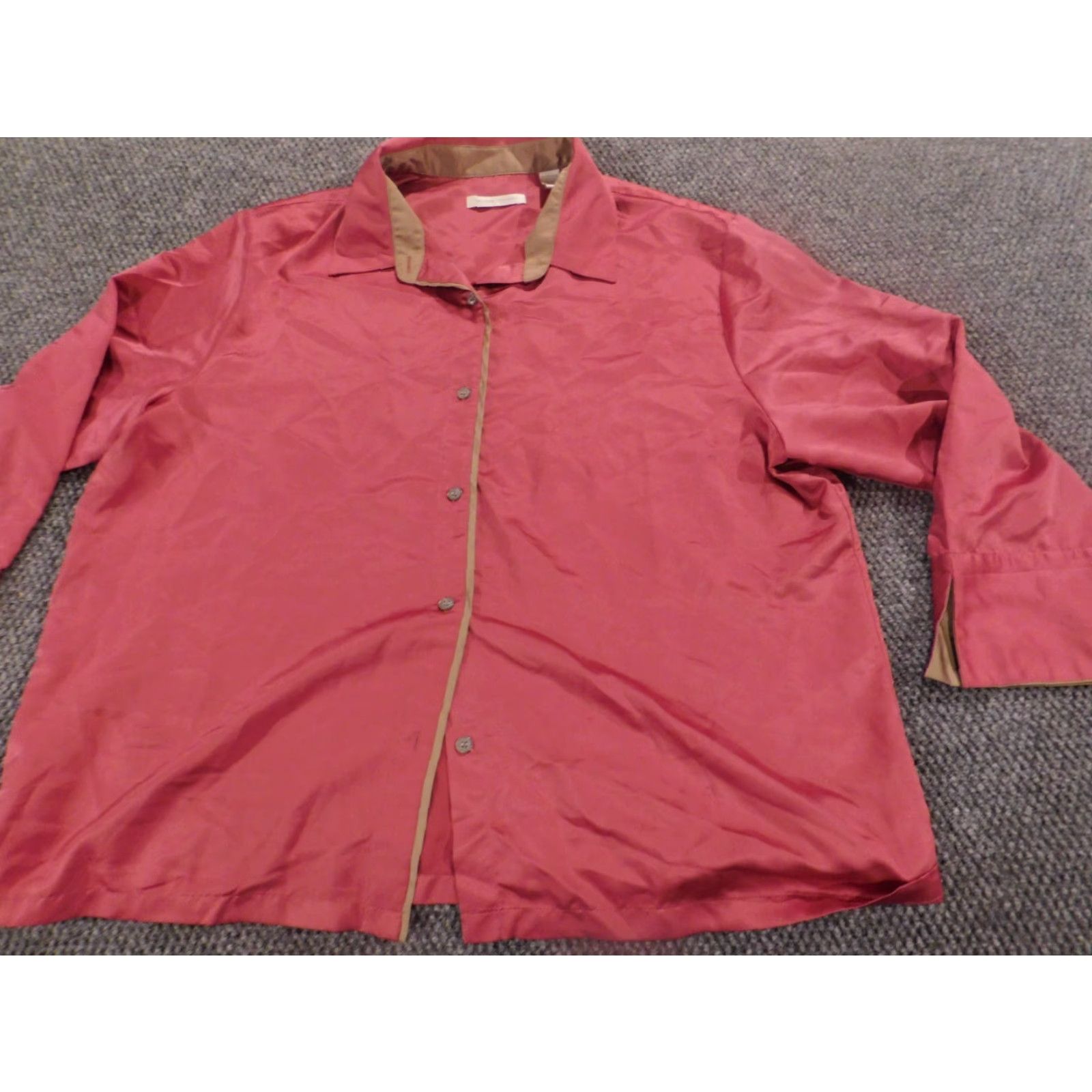 Pinko Valerie Stevens Blouse XL Pink Round Neck Long Sleeve Linen Lightweight Casual Women Size XL / US 12-14 / IT 48-50 - 4 Thumbnail